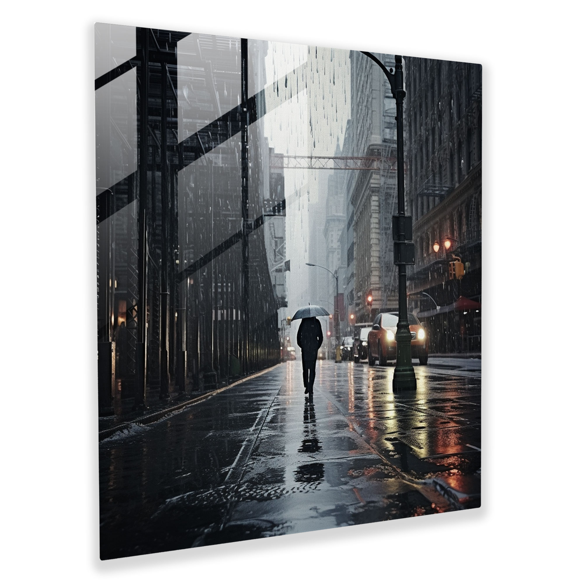 Rainy Gray Glass Print - Gray, Gray Theme, Home Decoration, Wall Decoration