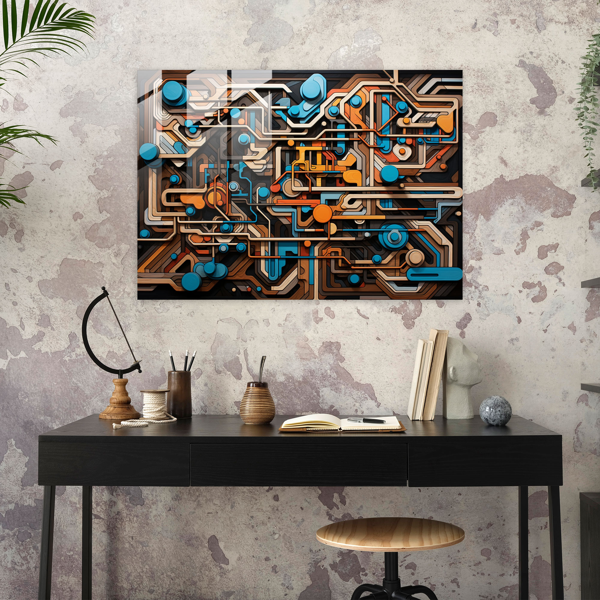 Abstract Graffiti Glass Wall Art - Intricate Patterns - Graffiti, Textures, Graffiti, Abstract