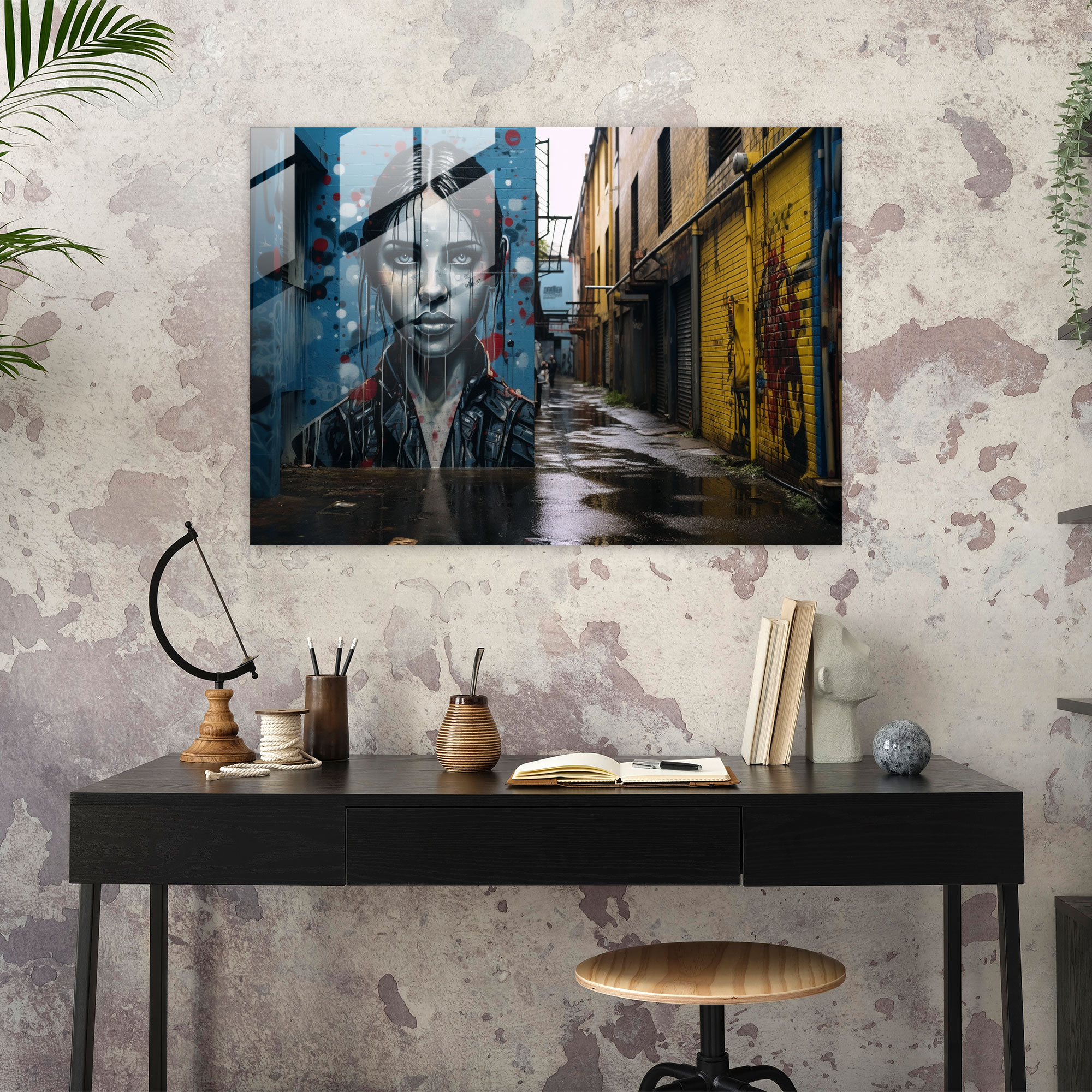Güçlü Mesajlar Cam Tablo - Grafiti Sokak Sanatı Duvar Dekorasyonu Düşündürücü