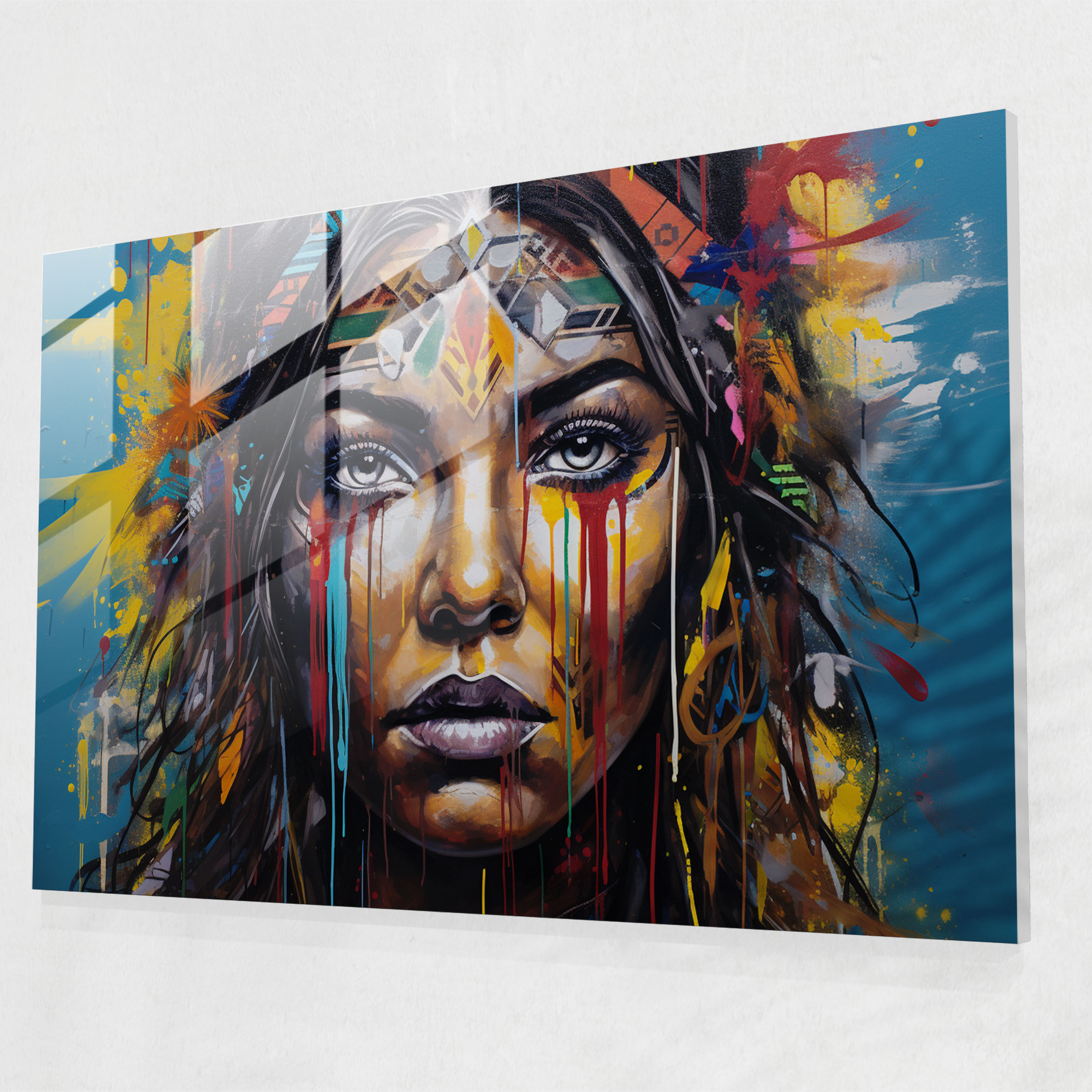 Kültürel İkonlar Cam Tablo Sanatı - Graffiti Gelenek Cam Tablo Sanatı Modernlik