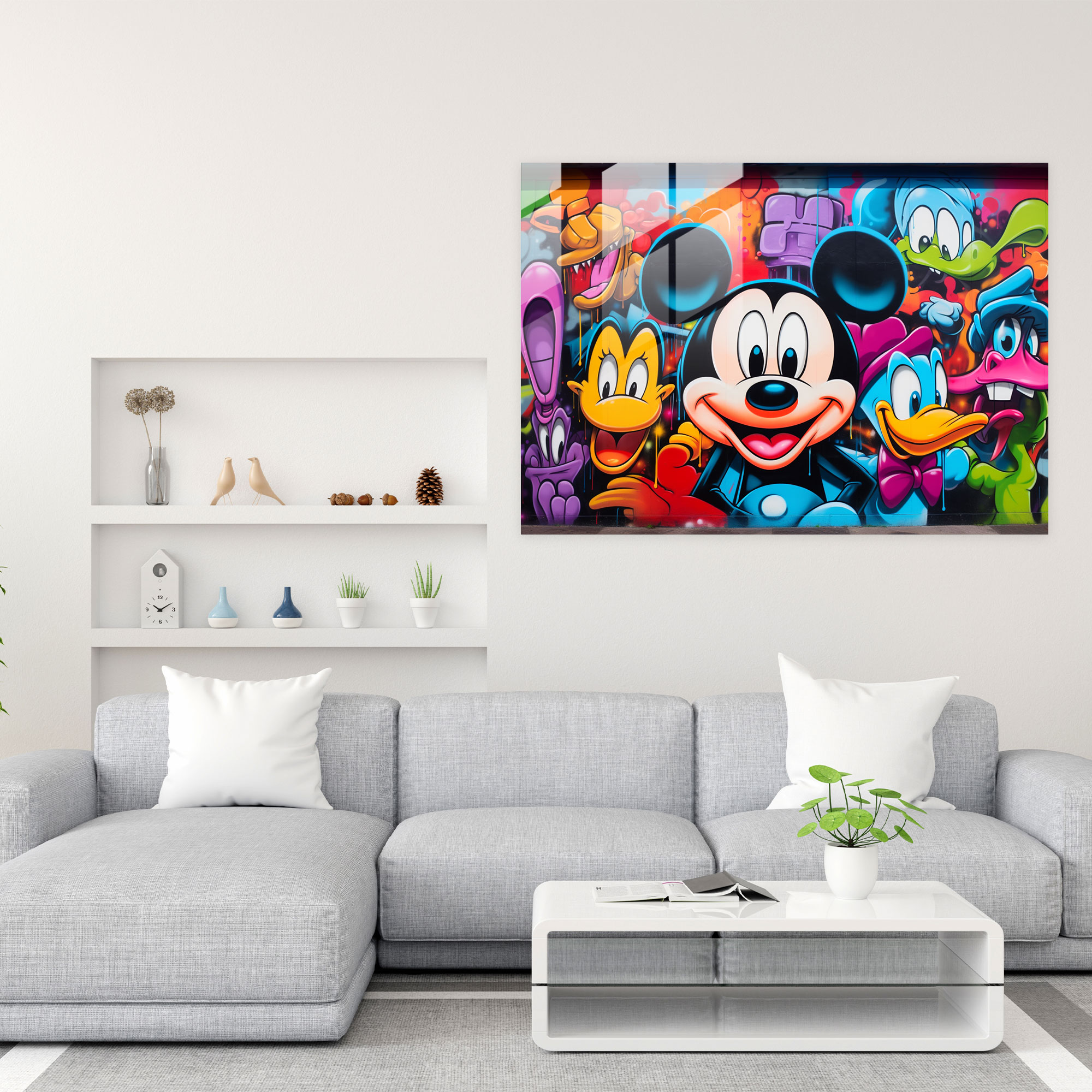 Graffiti Cam Sanatı - Pop Kültür İkonlarının Kent Duvar Resmi - Graffiti Ev Dekorasyonu Cam Tablo
