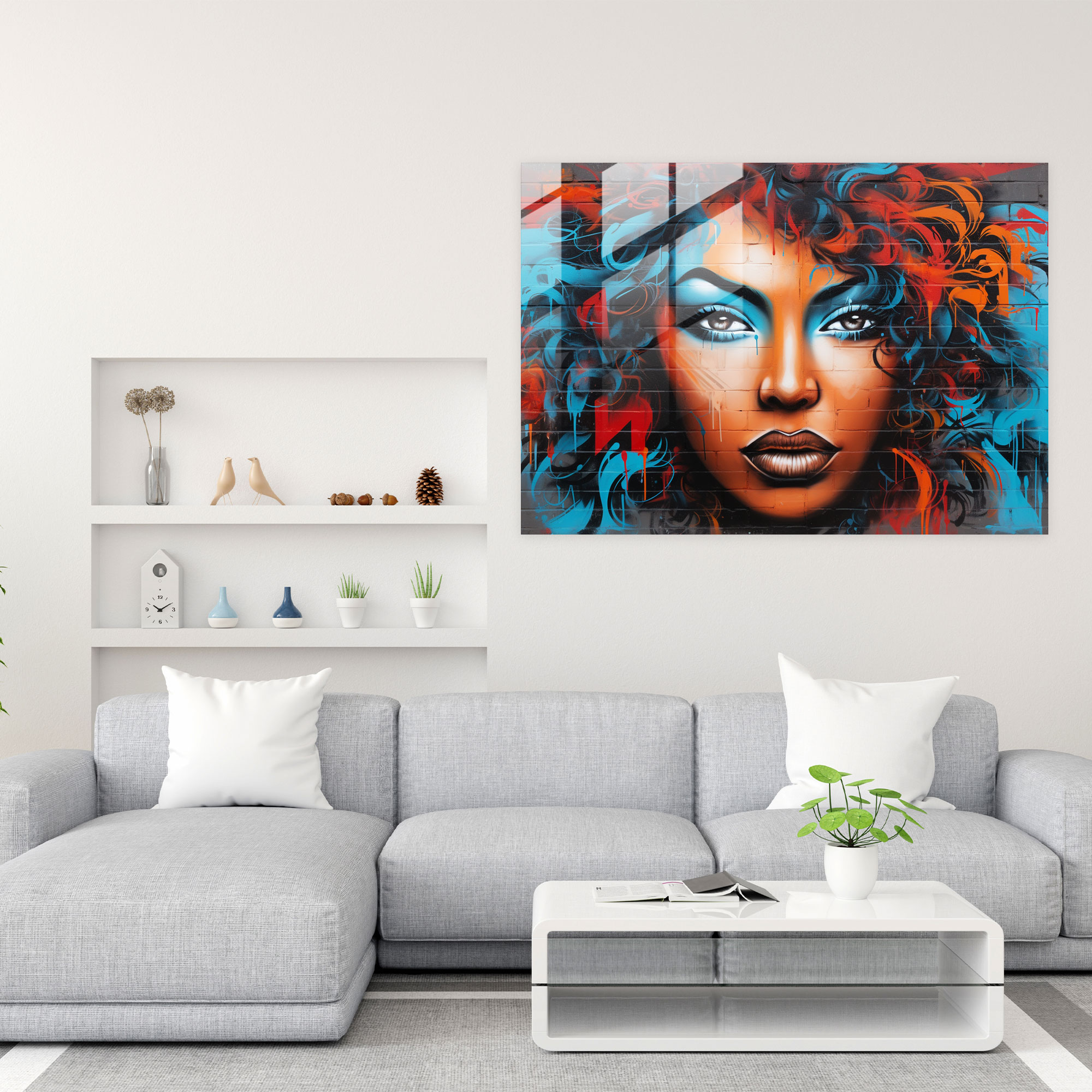 Graffiti Glass Wall Art - Urban Street Art Rebellion - Graffiti, Spirit, Rebellious, Spray-Painted