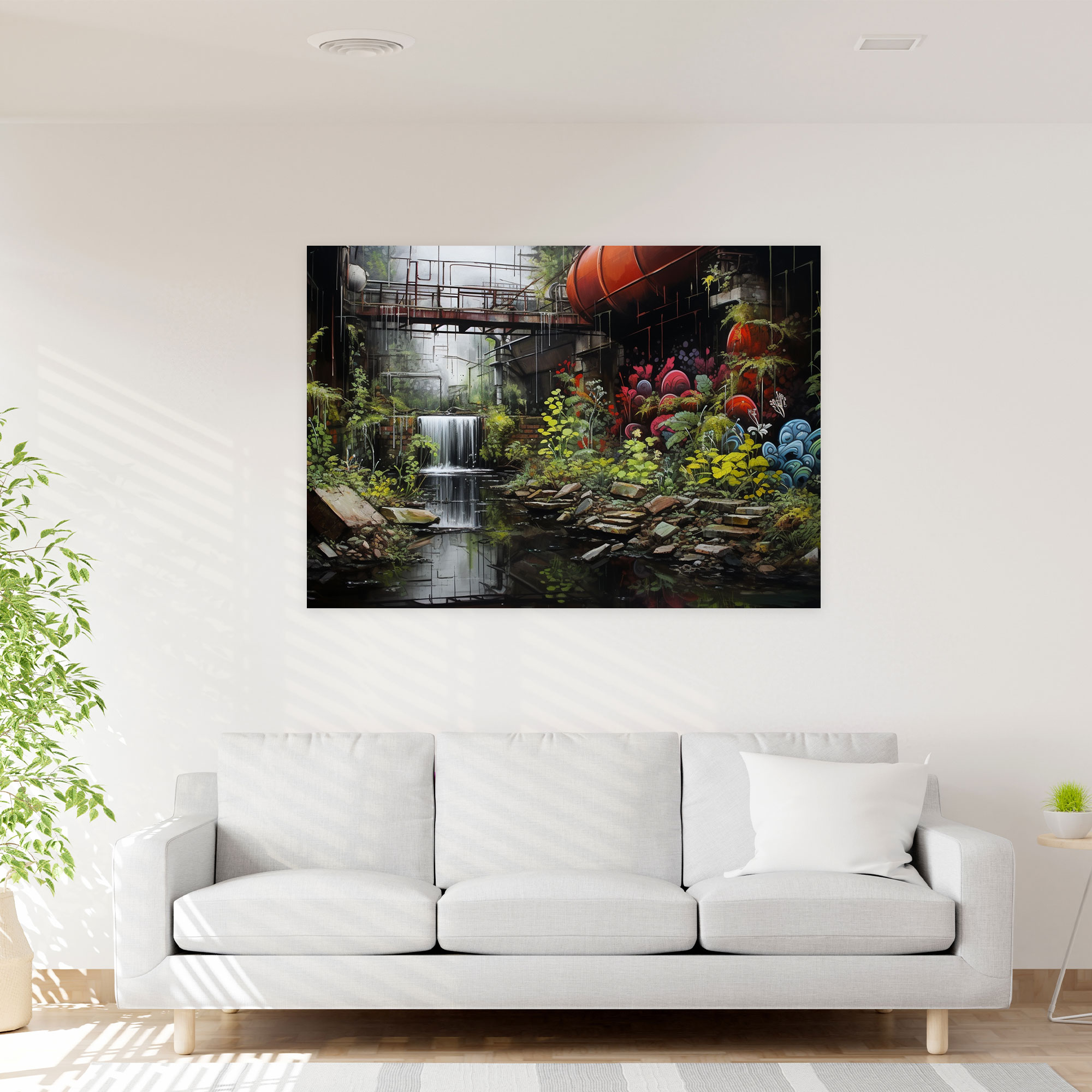Nature-Inspired Graffiti Wall Art - Graffiti, Wall Decoration, Fusion, Canvas Wall Art