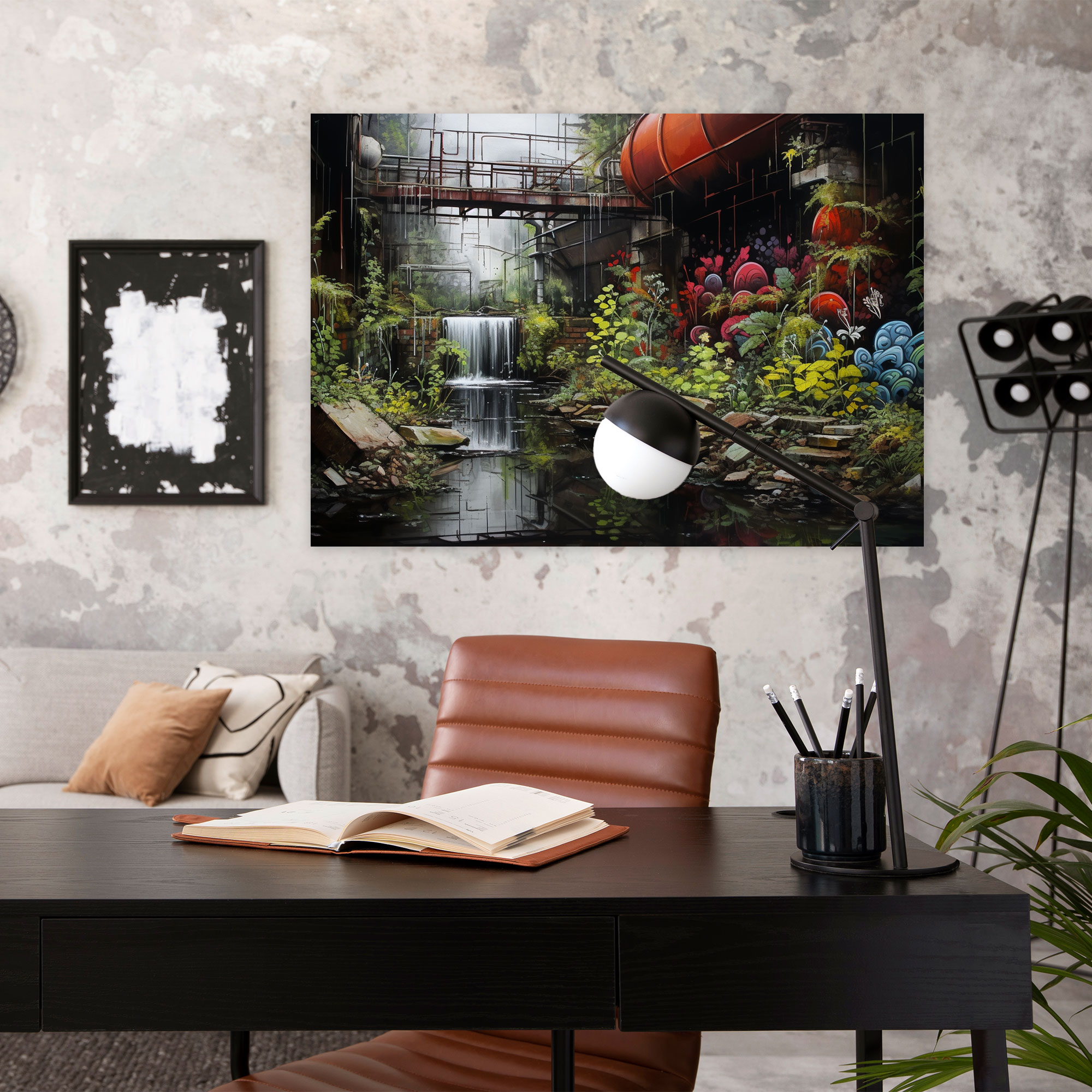 Nature-Inspired Graffiti Wall Art - Graffiti, Wall Decoration, Fusion, Canvas Wall Art