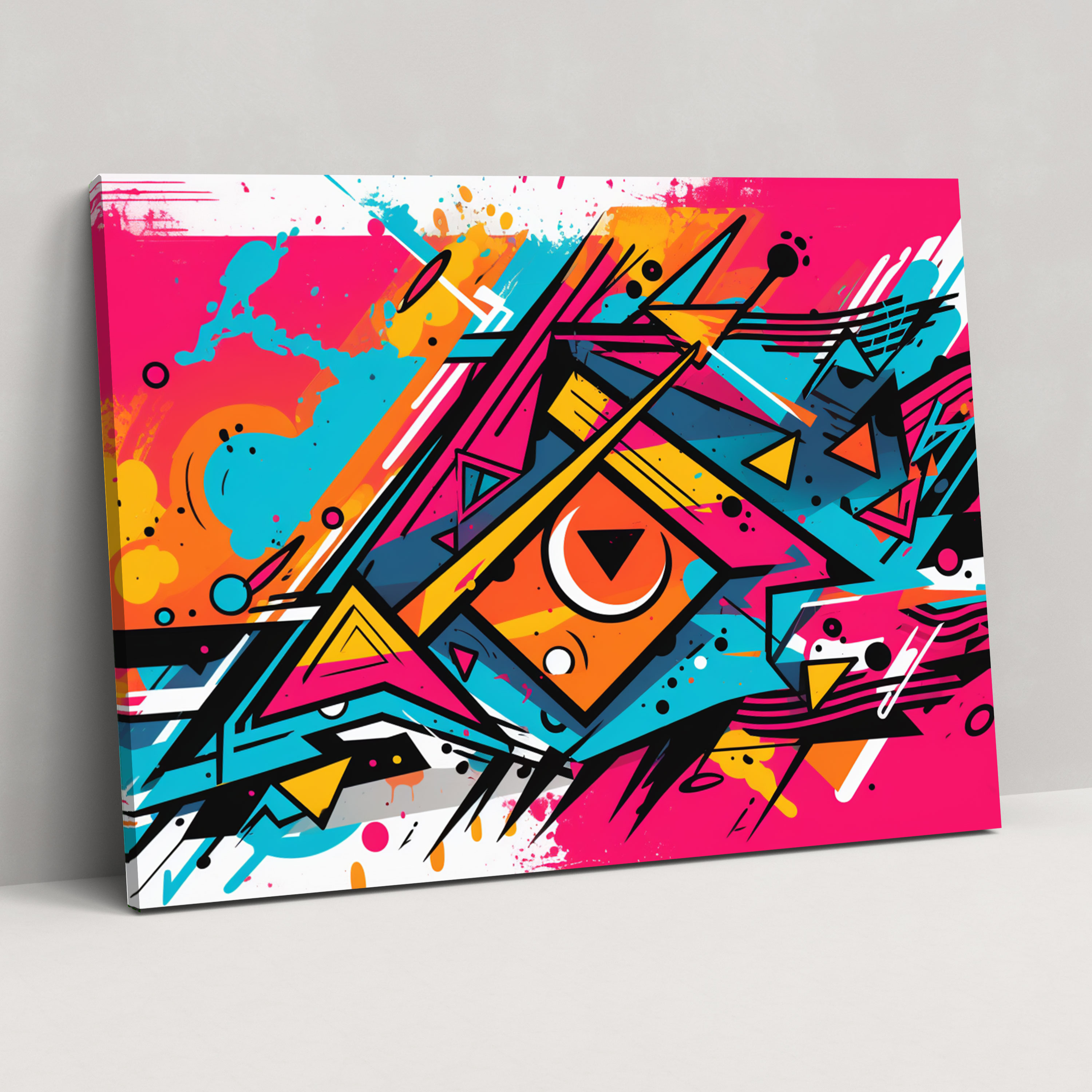 Retro Graffiti Kanvas Tablo - Duvar Dekorasyonu için Graffiti Tasarımı