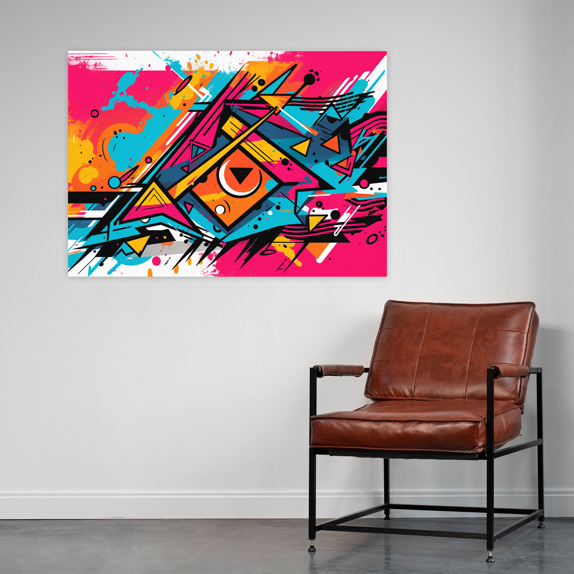 Retro Graffiti Kanvas Tablo - Duvar Dekorasyonu için Graffiti Tasarımı