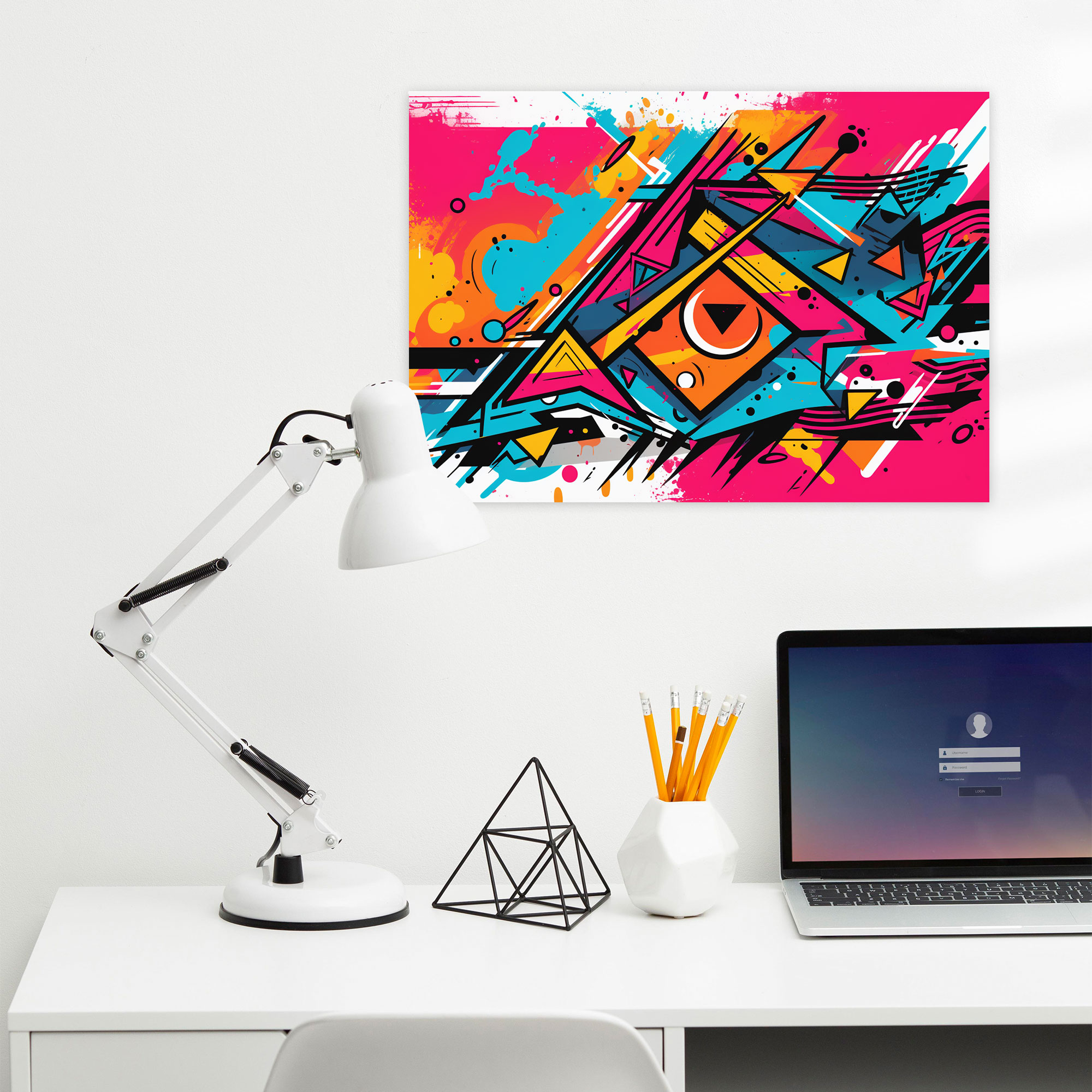 Retro Graffiti Kanvas Tablo - Duvar Dekorasyonu için Graffiti Tasarımı