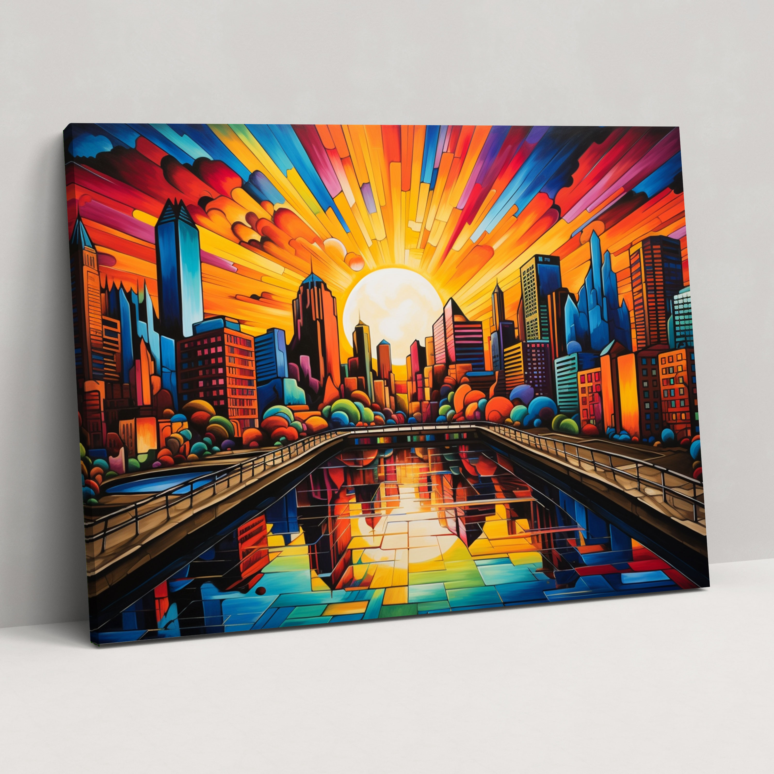 Graffiti City Skyline Canvas Print - Graffiti, Canvas Wall Art, Energetic, City Skyline