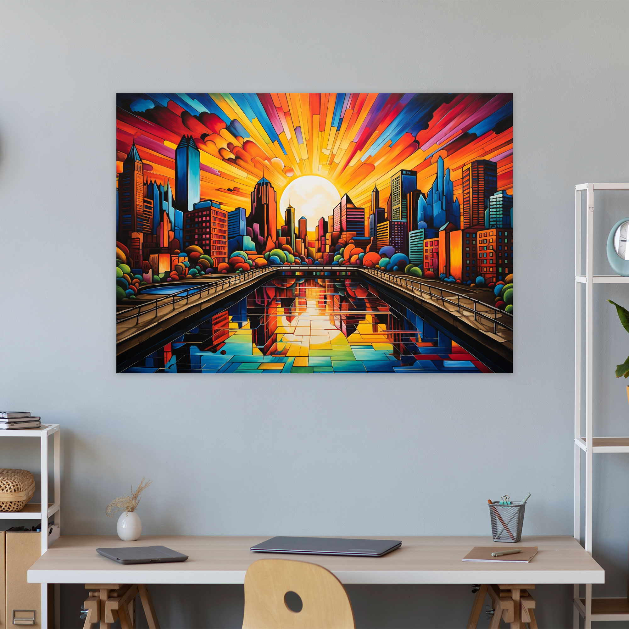 Graffiti City Skyline Canvas Print - Graffiti, Canvas Wall Art, Energetic, City Skyline