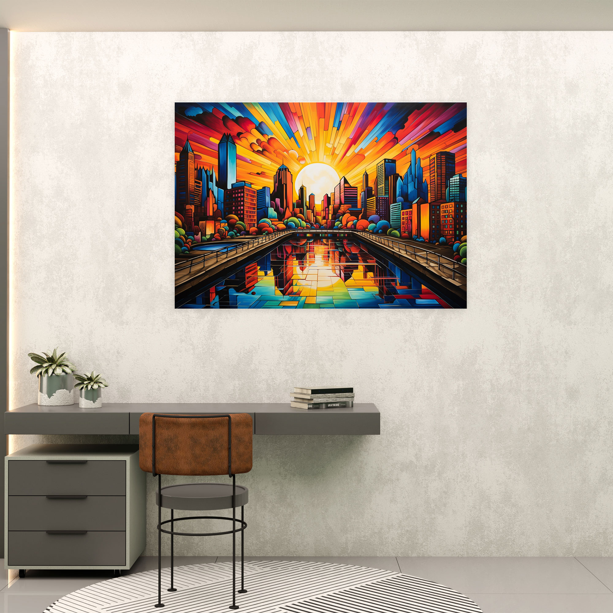 Graffiti City Skyline Canvas Print - Graffiti, Canvas Wall Art, Energetic, City Skyline