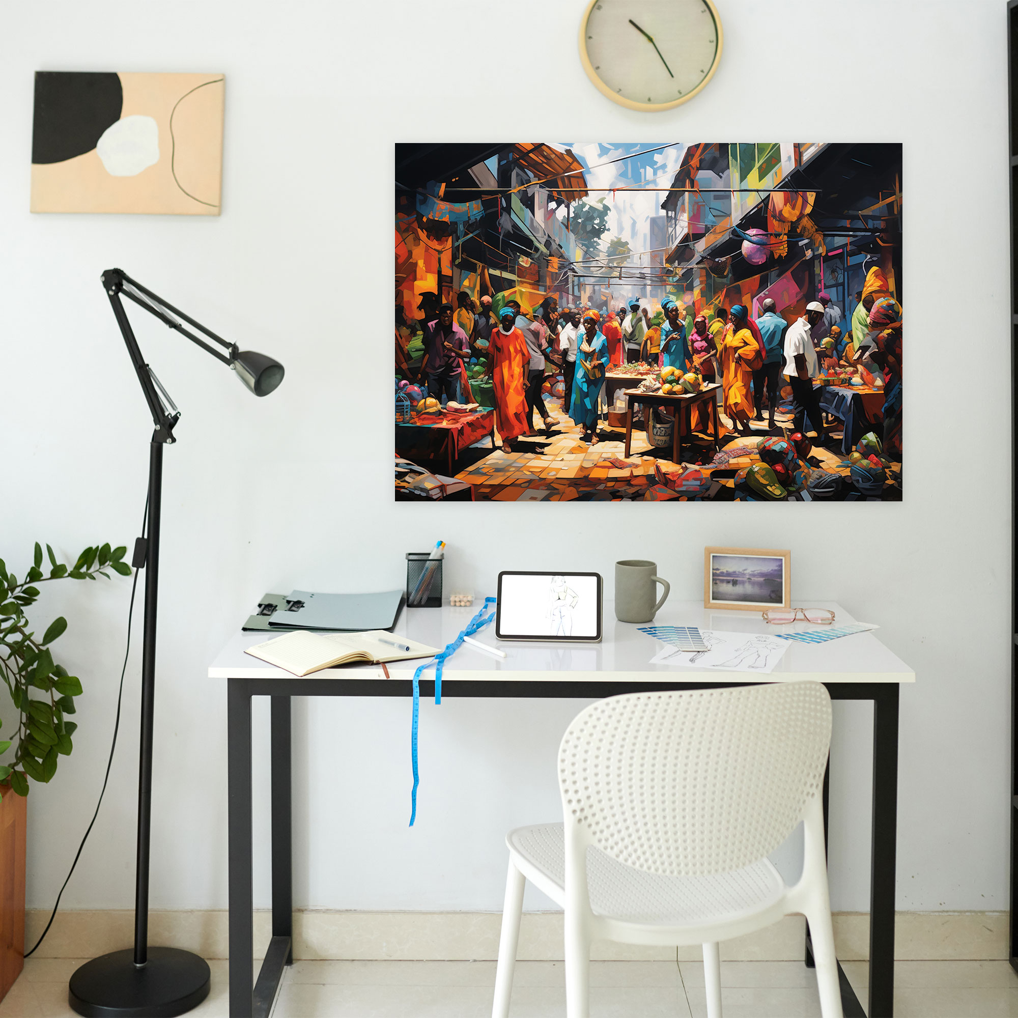 Bustling Market Graffiti Canvas Print - Graffiti, Home Decoration, Graffiti, Canvas Print