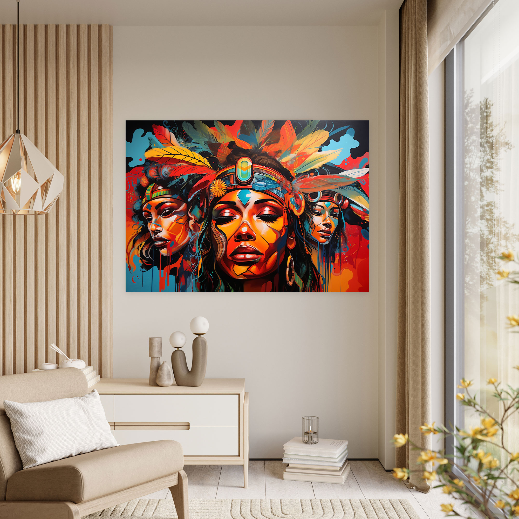 Cultural Fusion Graffiti Canvas Print - Graffiti, Wall Decoration, Harmony, Diversity