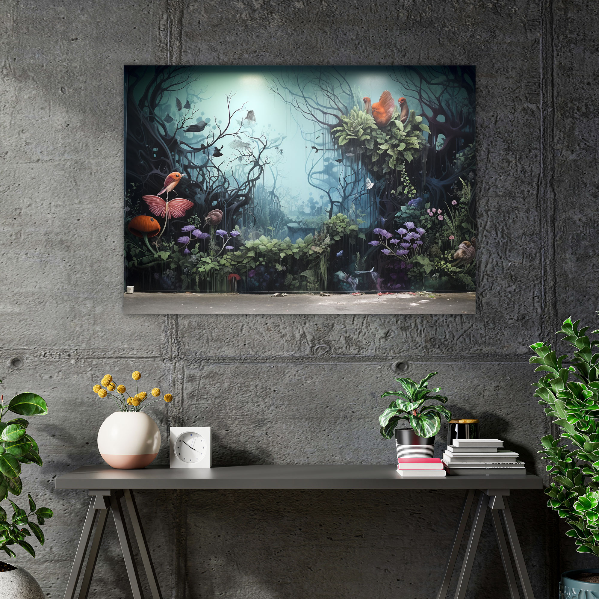 Mystical Forest Graffiti Canvas Print - Graffiti, Graffiti, Enchanting Creatures, Wall Decoration