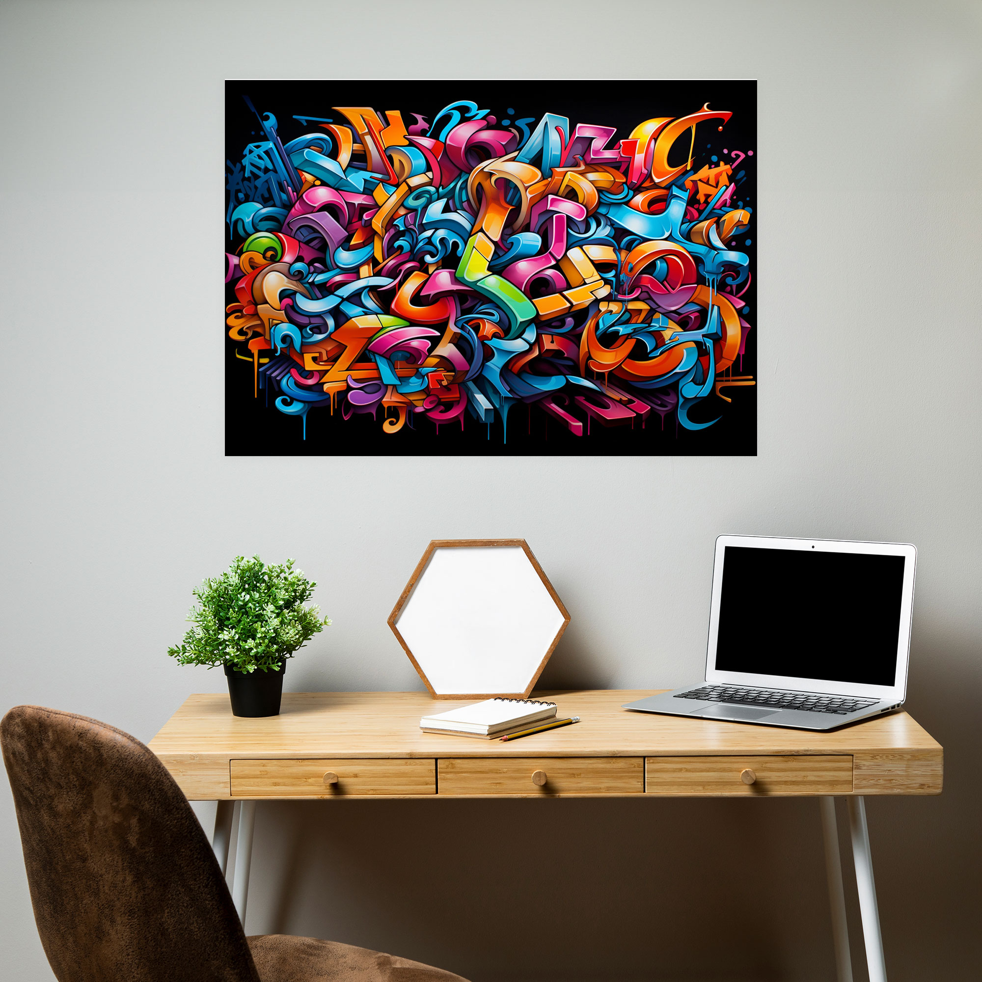 Tipografi Graffiti Duvar Sanatı - Graffiti Duvar Dekorasyonu Kanvas Tablo Graffiti