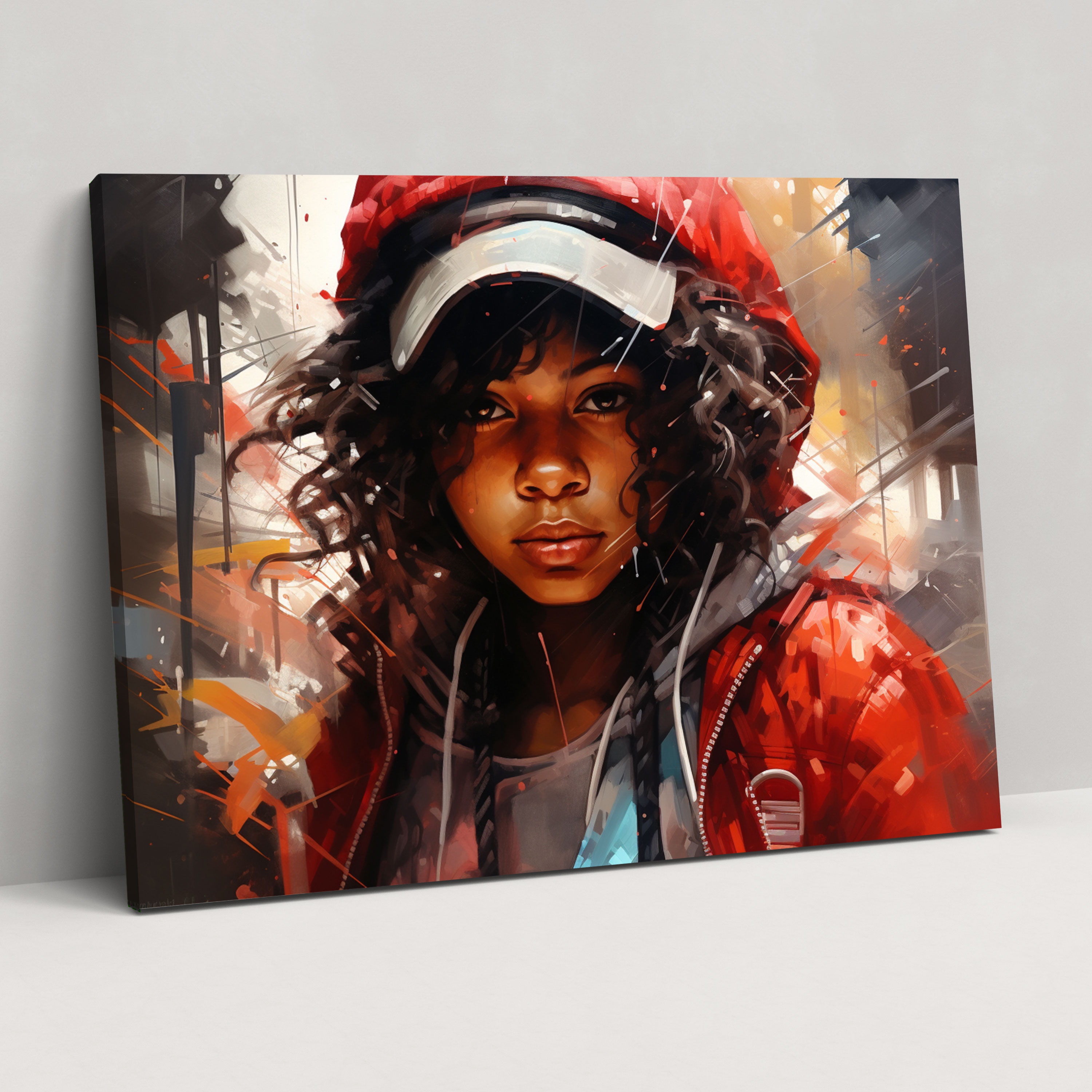 Graffiti Portraits Canvas Print - Graffiti, Striking Depictions, Emotions, Canvas Wall Art