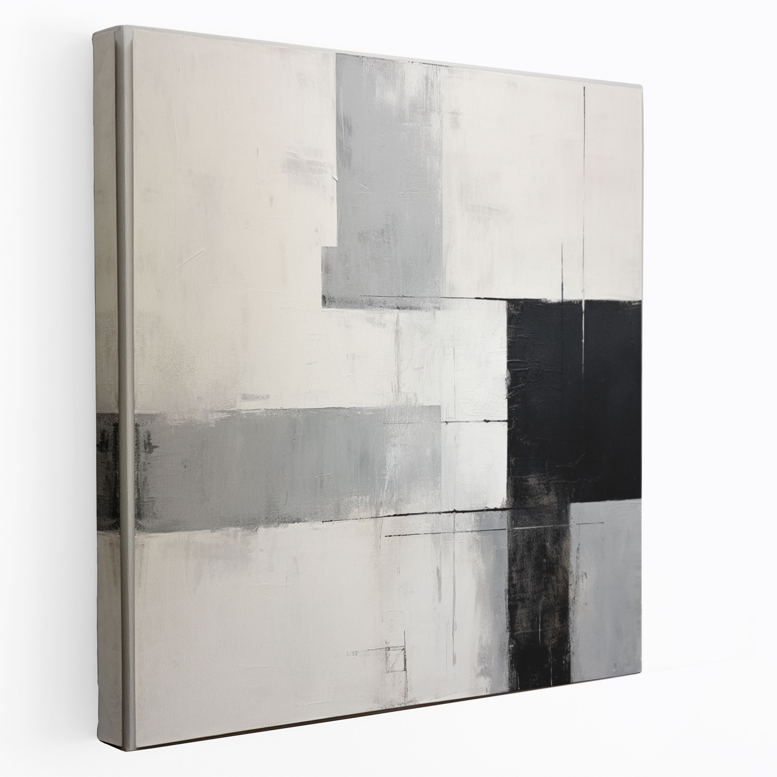 Gray Tranquility Canvas Print - Gray, Minimalist, Abstract Painting, Canvas Wall Art