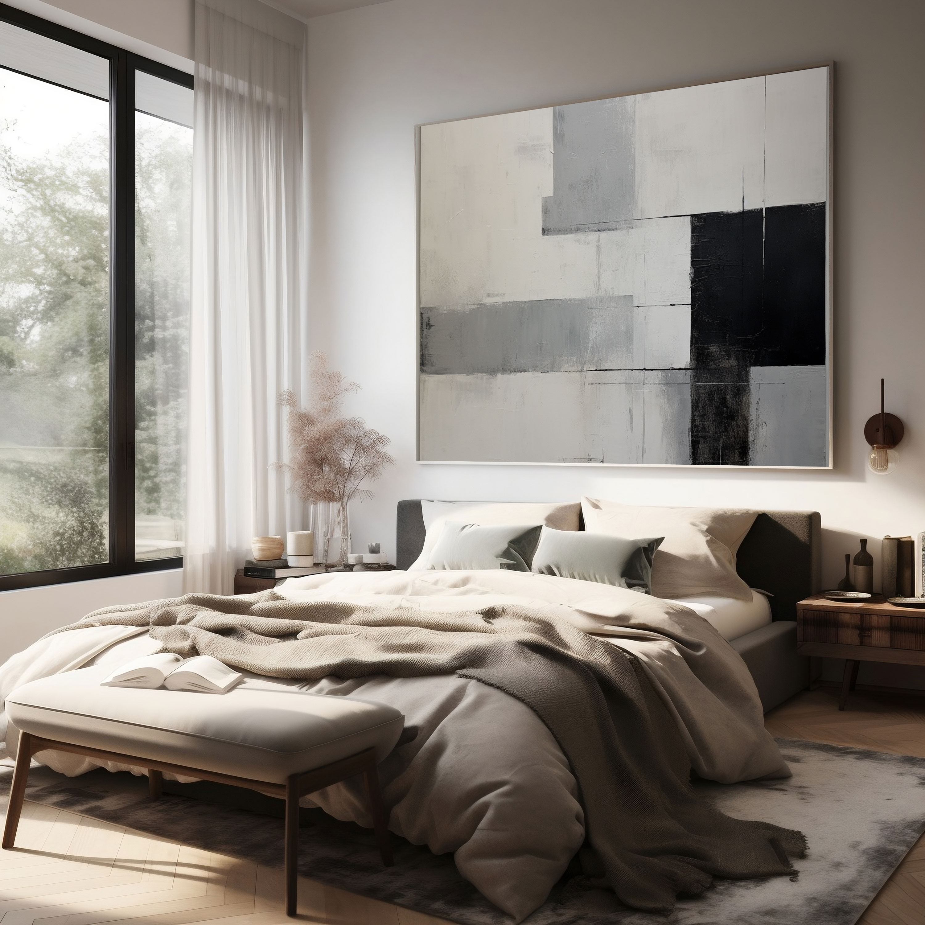 Gray Tranquility Canvas Print - Gray, Minimalist, Abstract Painting, Canvas Wall Art