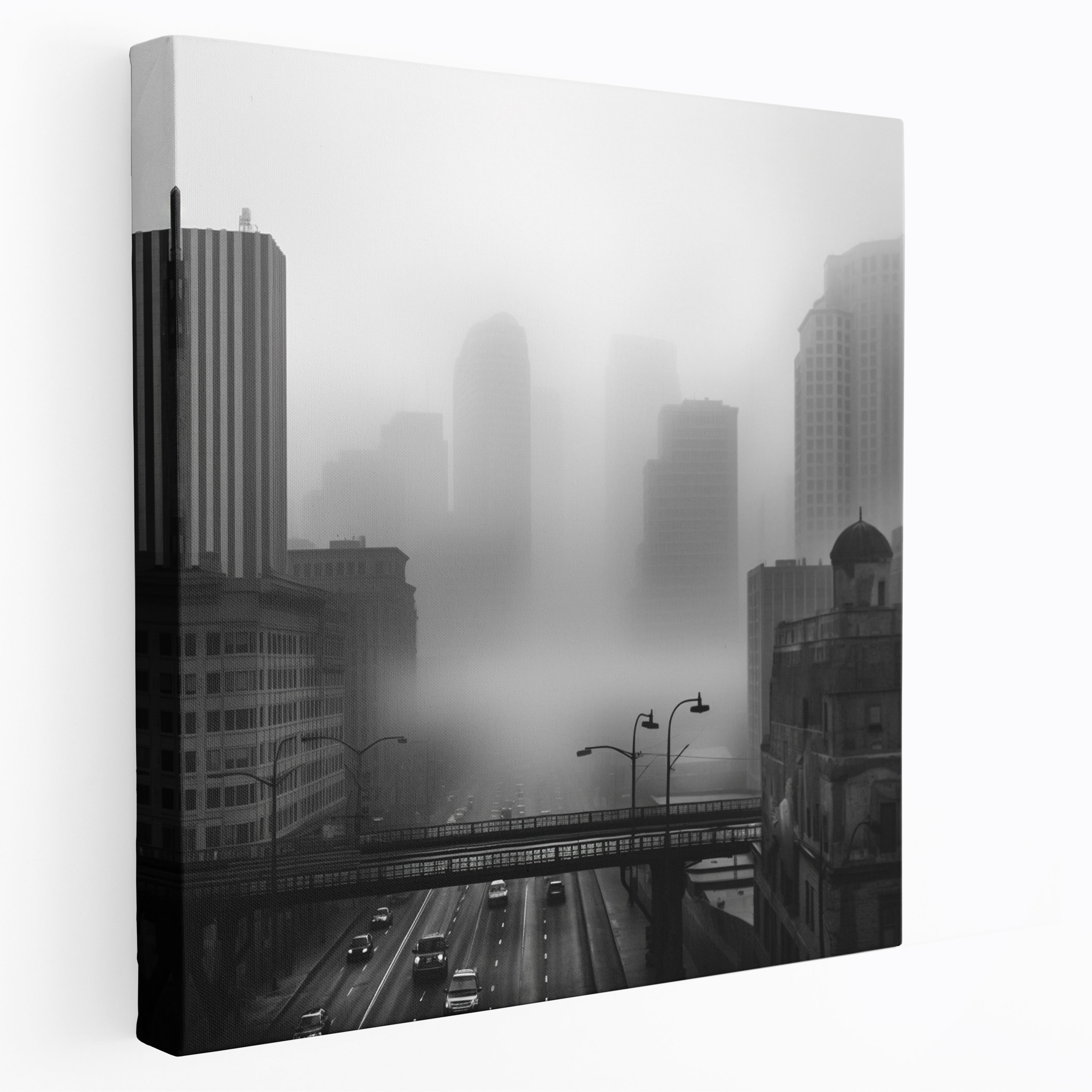 Gray Urban Mystery Wall Art - Gray, Canvas Wall Art, Wall Decoration, Urban Mystery