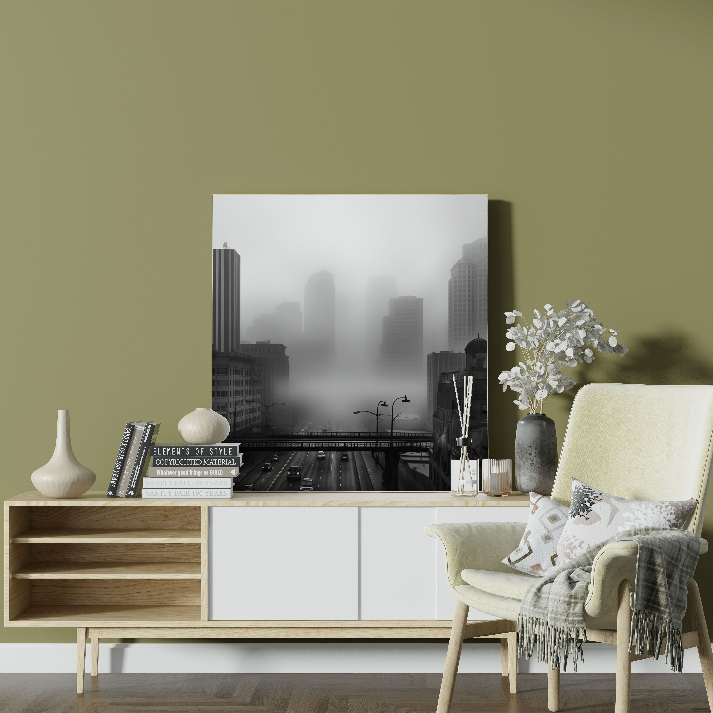 Gray Urban Mystery Wall Art - Gray, Canvas Wall Art, Wall Decoration, Urban Mystery