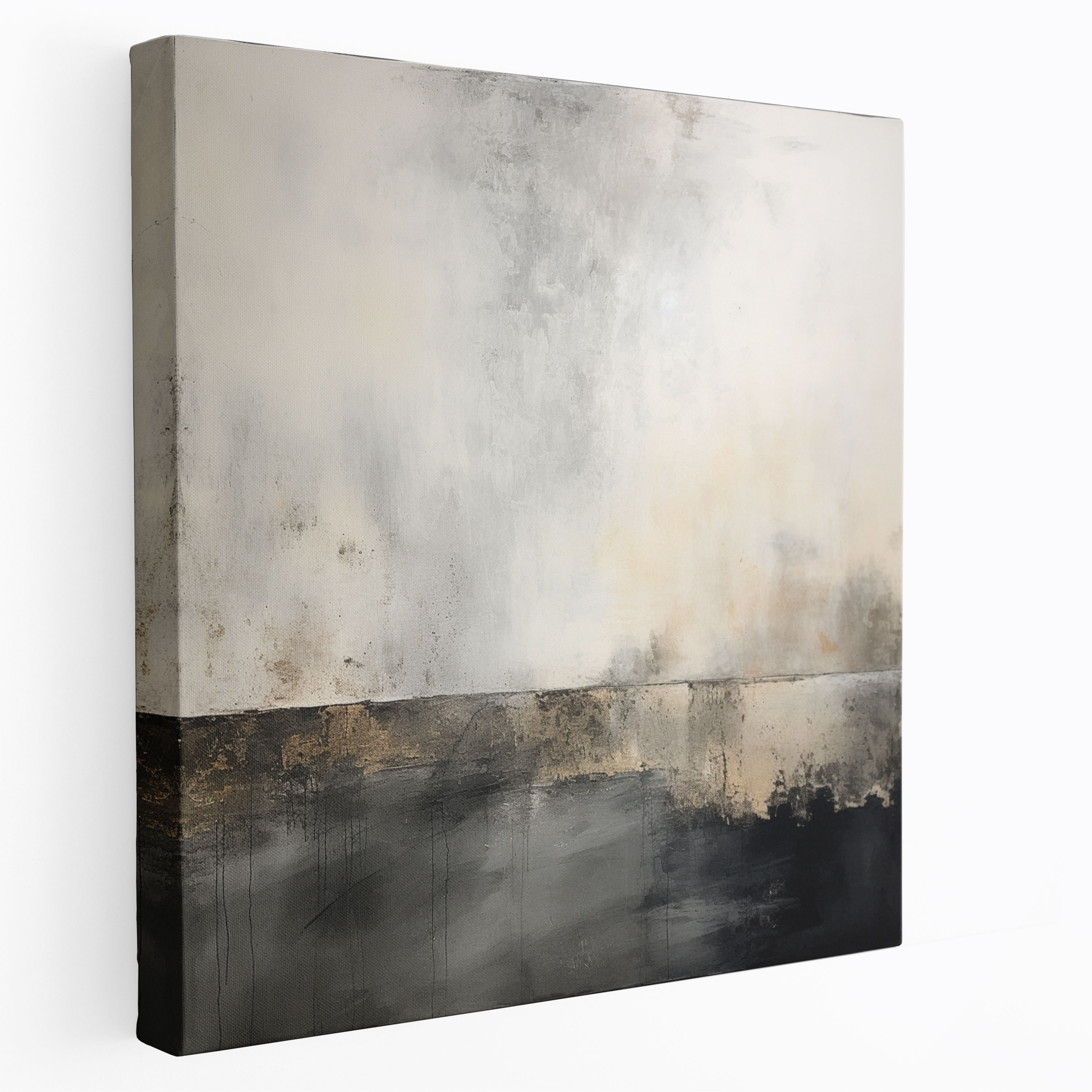 Gray Depth Canvas Print - Gray, Canvas, Gray, Abstract Mixed Media Artwork