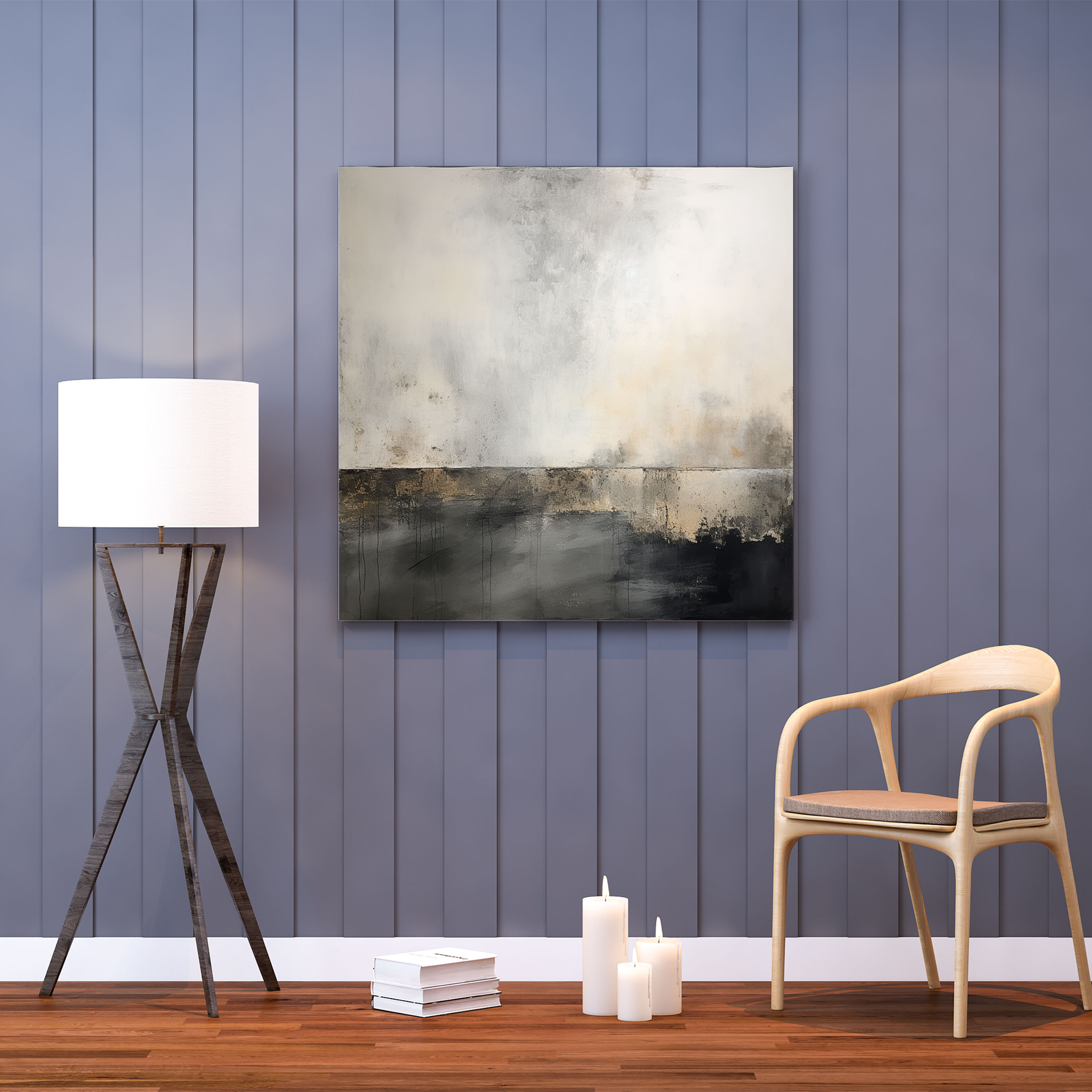 Gray Depth Canvas Print - Gray, Canvas, Gray, Abstract Mixed Media Artwork