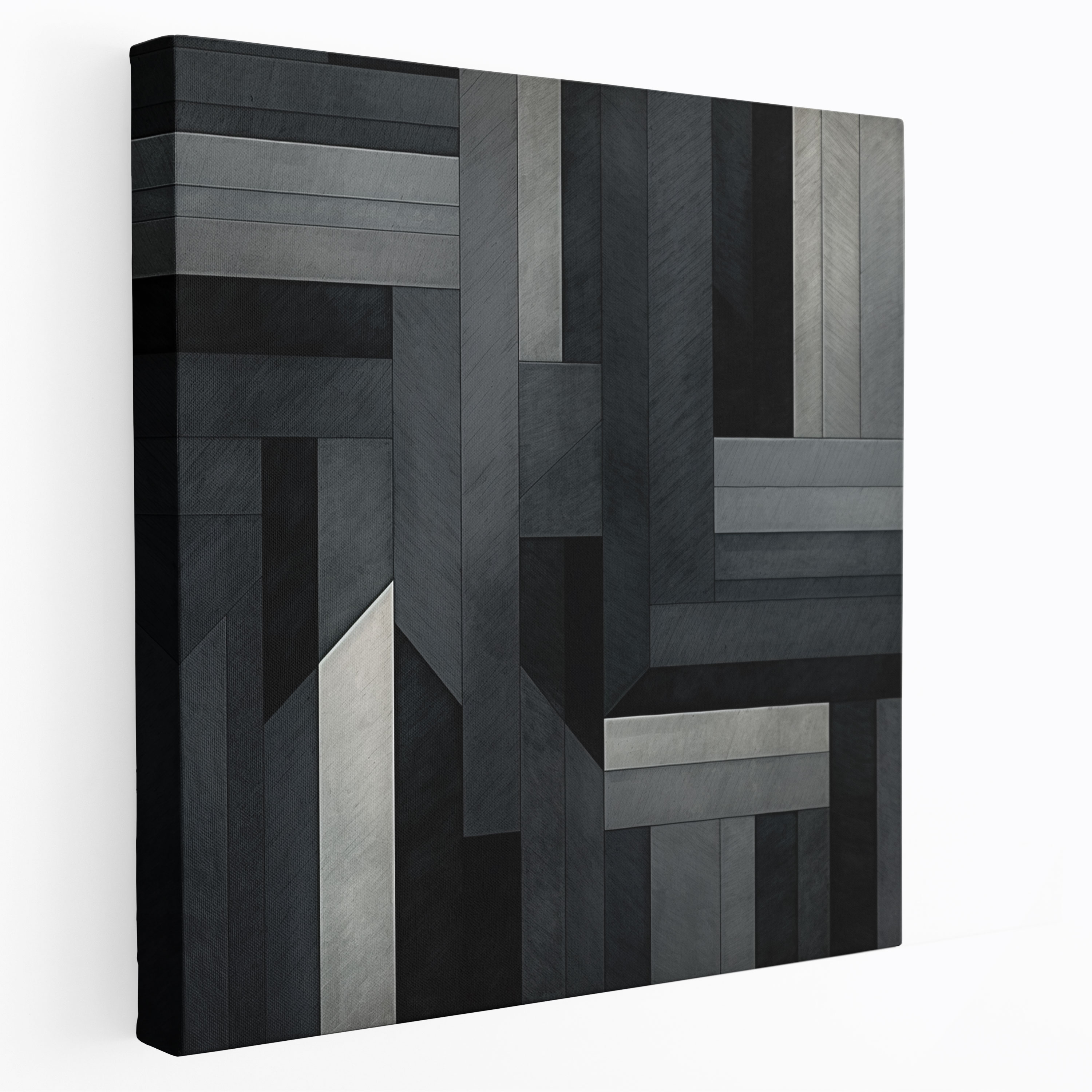 Gray Geometric Canvas Print - Gray, Canvas Wall Art, Pattern, Wall Decoration