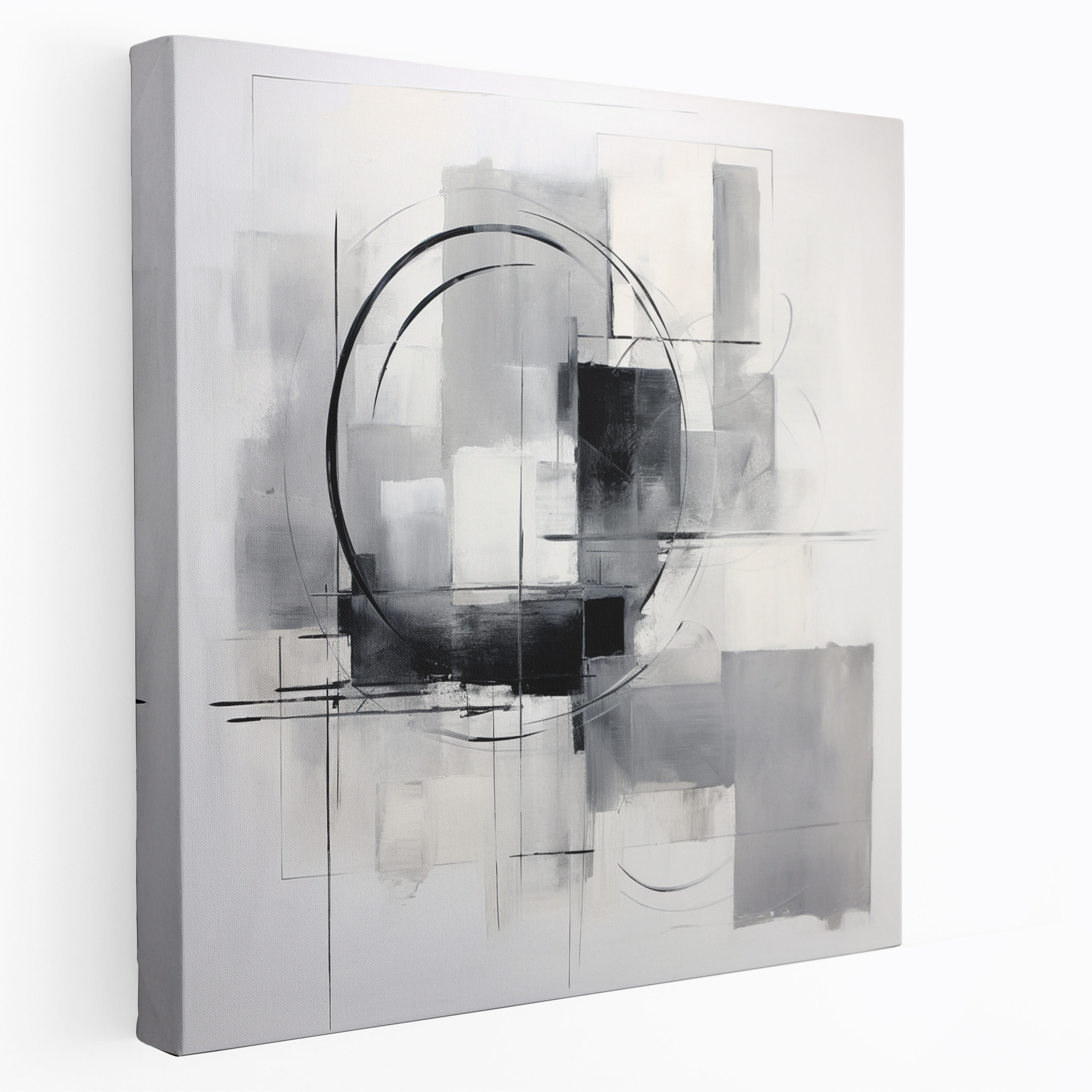 Gray Modernity Canvas Print - Gray, Canvas Print, Abstract Shapes, Canvas Wall Art