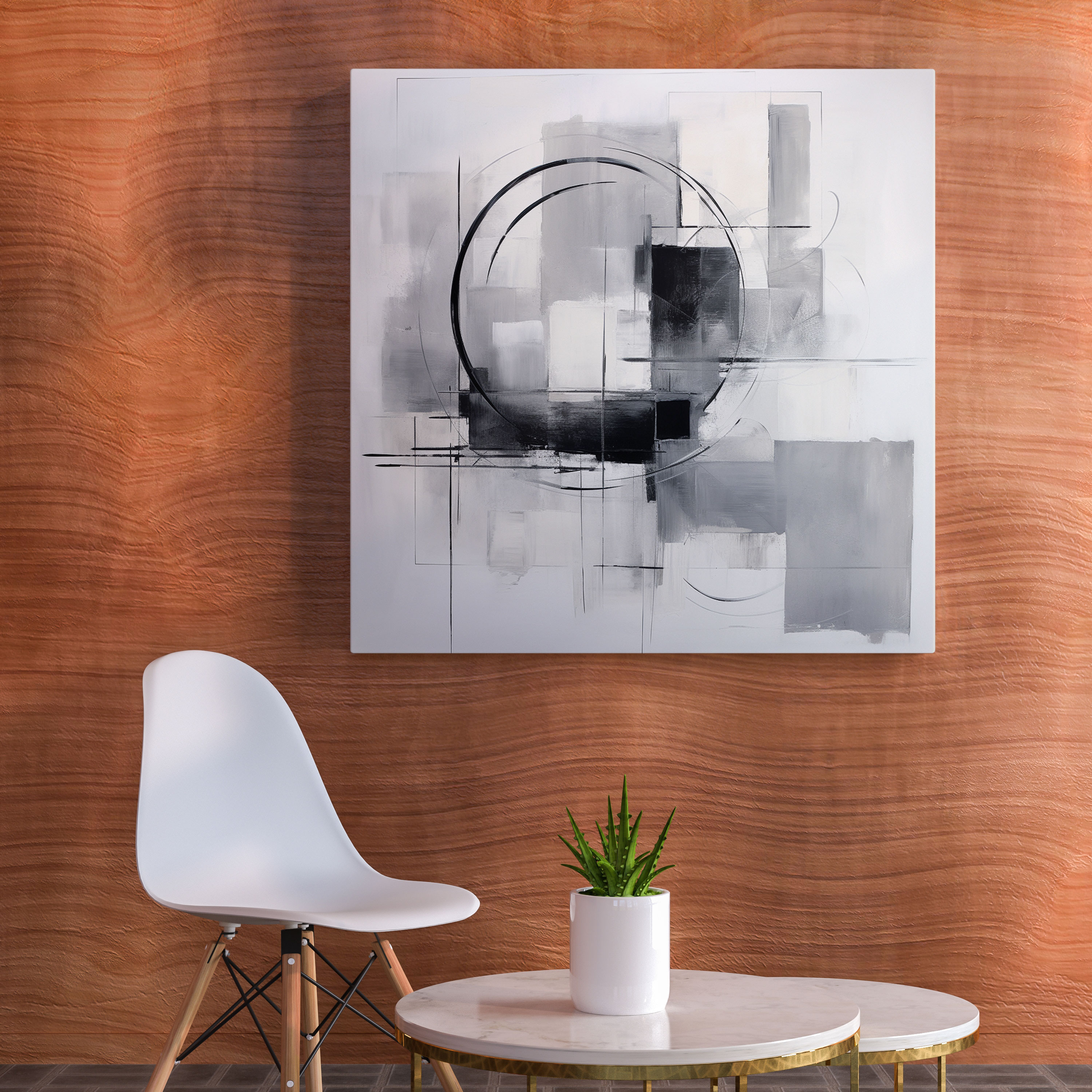 Gray Modernity Canvas Print - Gray, Canvas Print, Abstract Shapes, Canvas Wall Art