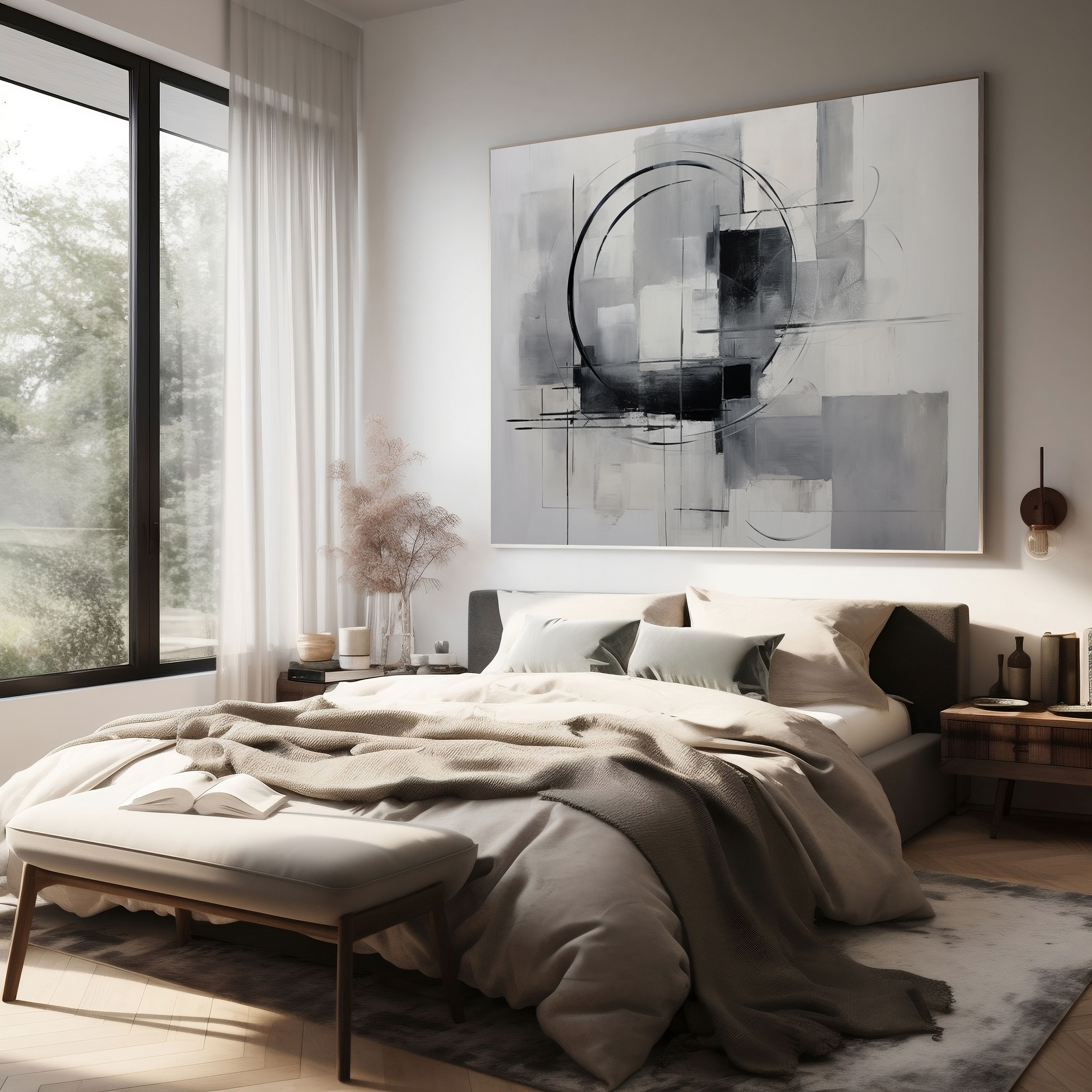 Gray Modernity Canvas Print - Gray, Canvas Print, Abstract Shapes, Canvas Wall Art