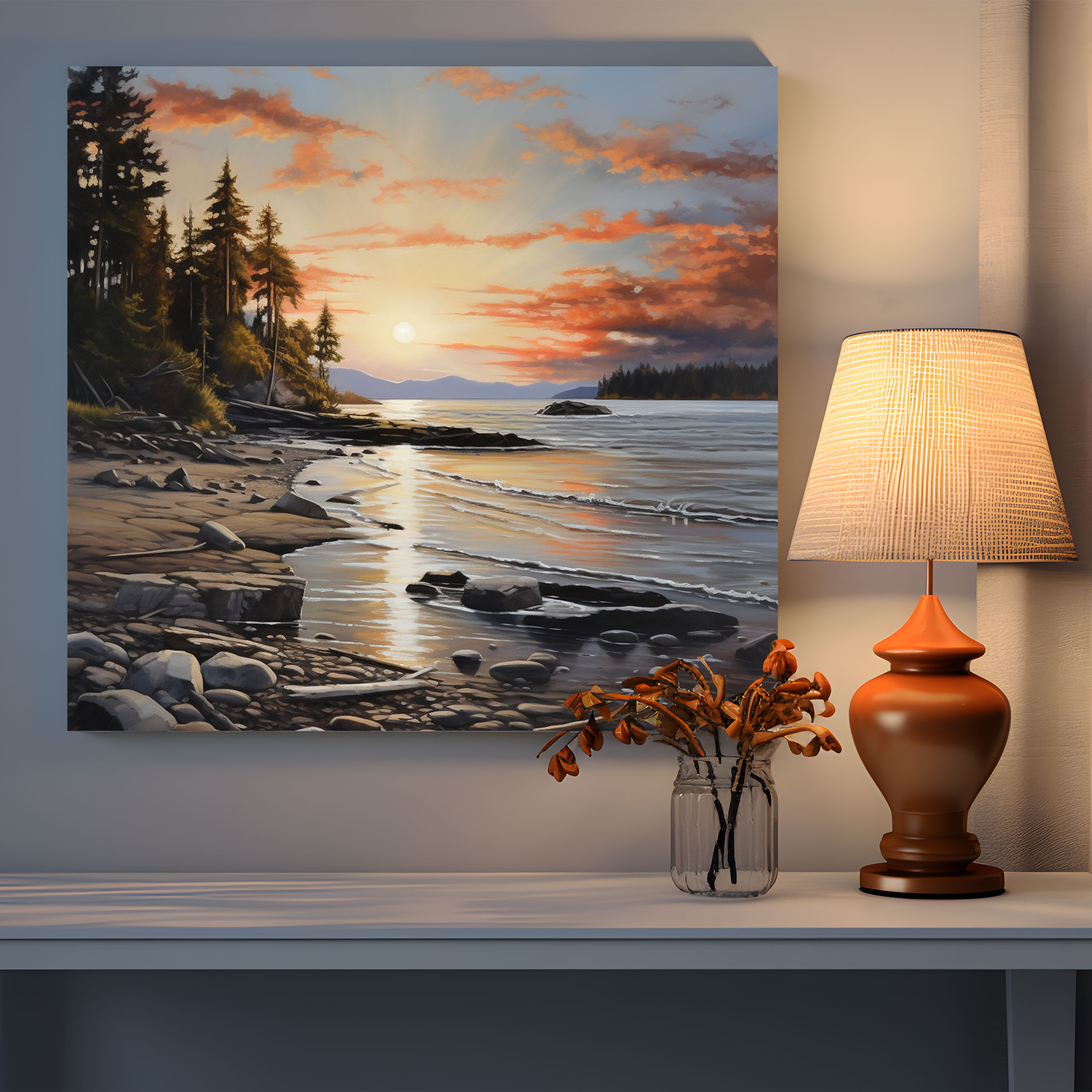 Gray Beach Serenity Canvas Print - Gray, Wall Art, Canvas Print, Gray Beach