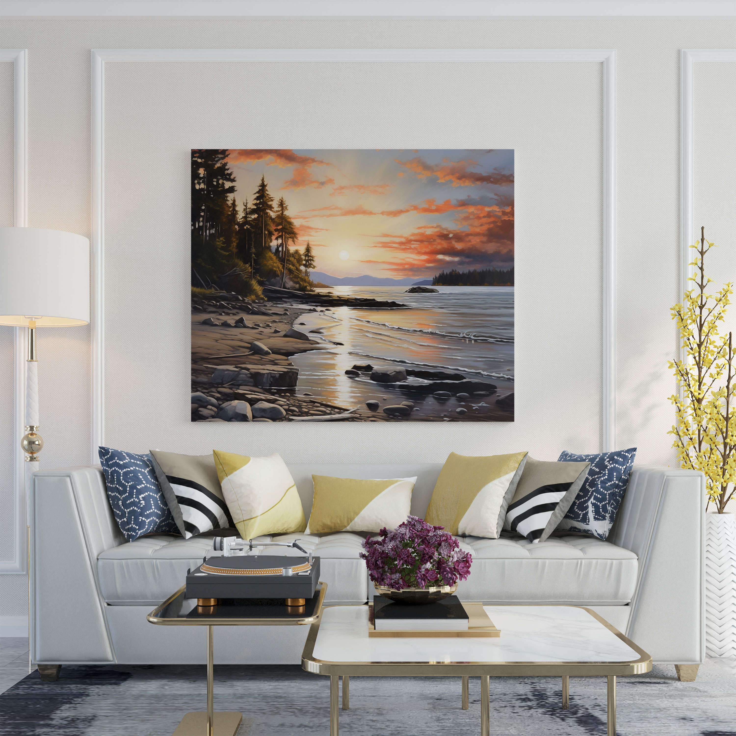 Gray Beach Serenity Canvas Print - Gray, Wall Art, Canvas Print, Gray Beach