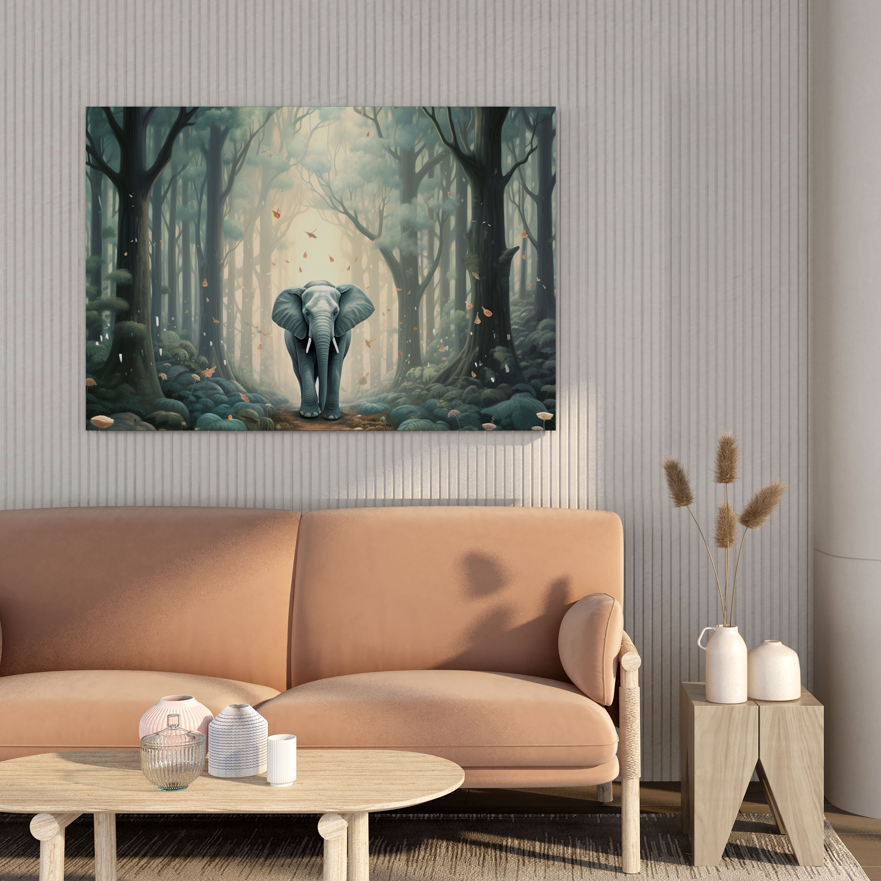 Gray Dreamy Elephant Wall Art - Gray, Canvas Wall Art, Canvas Print, Imagination
