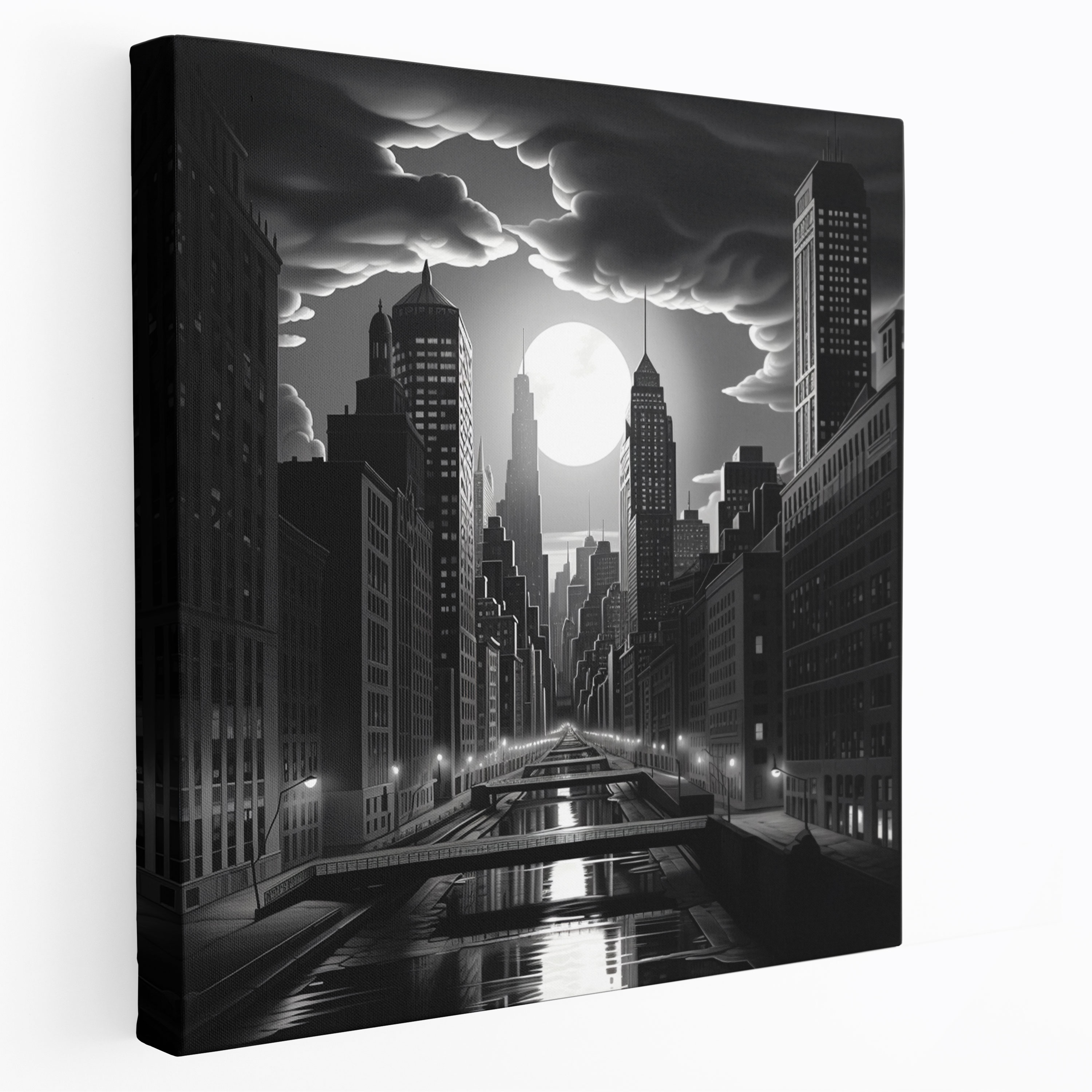 Gray Cityscape Wall Art - Gray, Gray, Wall Art, Dusk