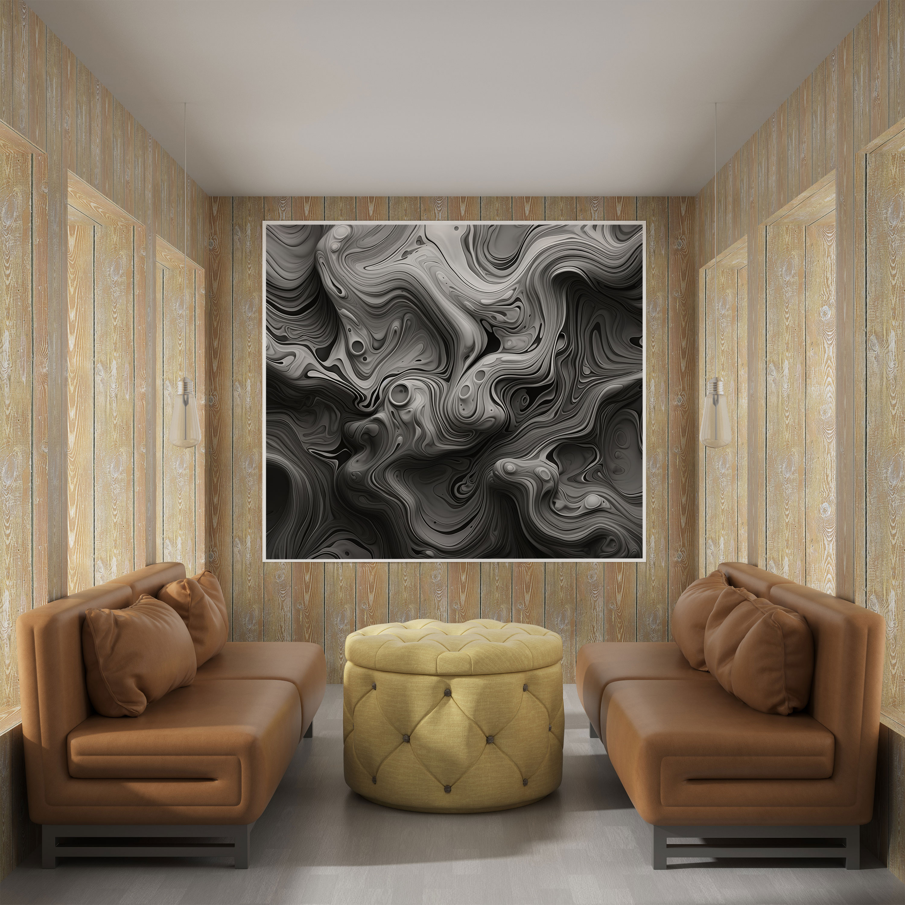 Mesmerizing Gray Abstract Canvas Print - Gray, Bold Statement, Wall Decoration, Melting