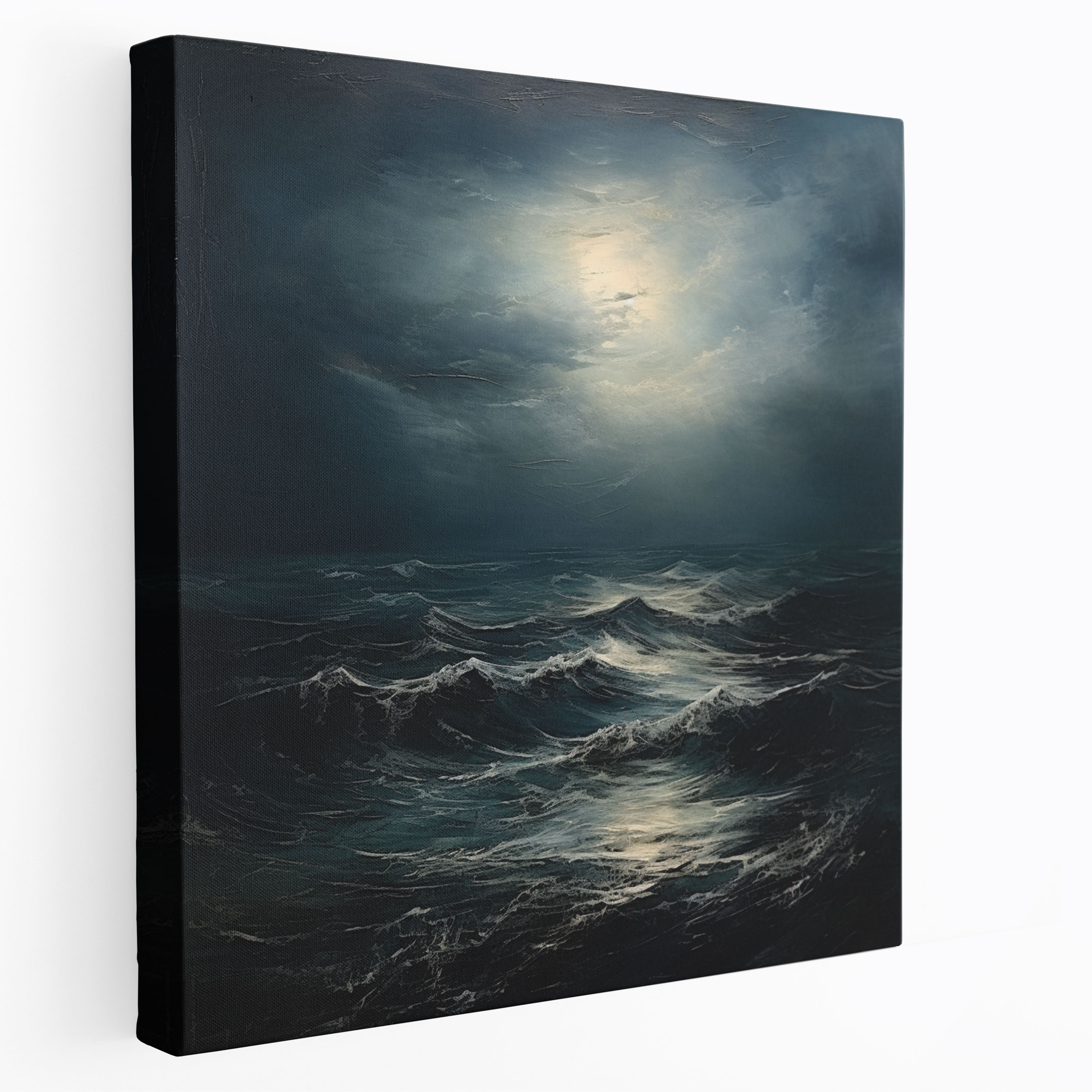 Gray Wall Art - Moody Stormy Seascape Canvas Print - Gray, Stormy Seascape, Canvas Print, Dusk