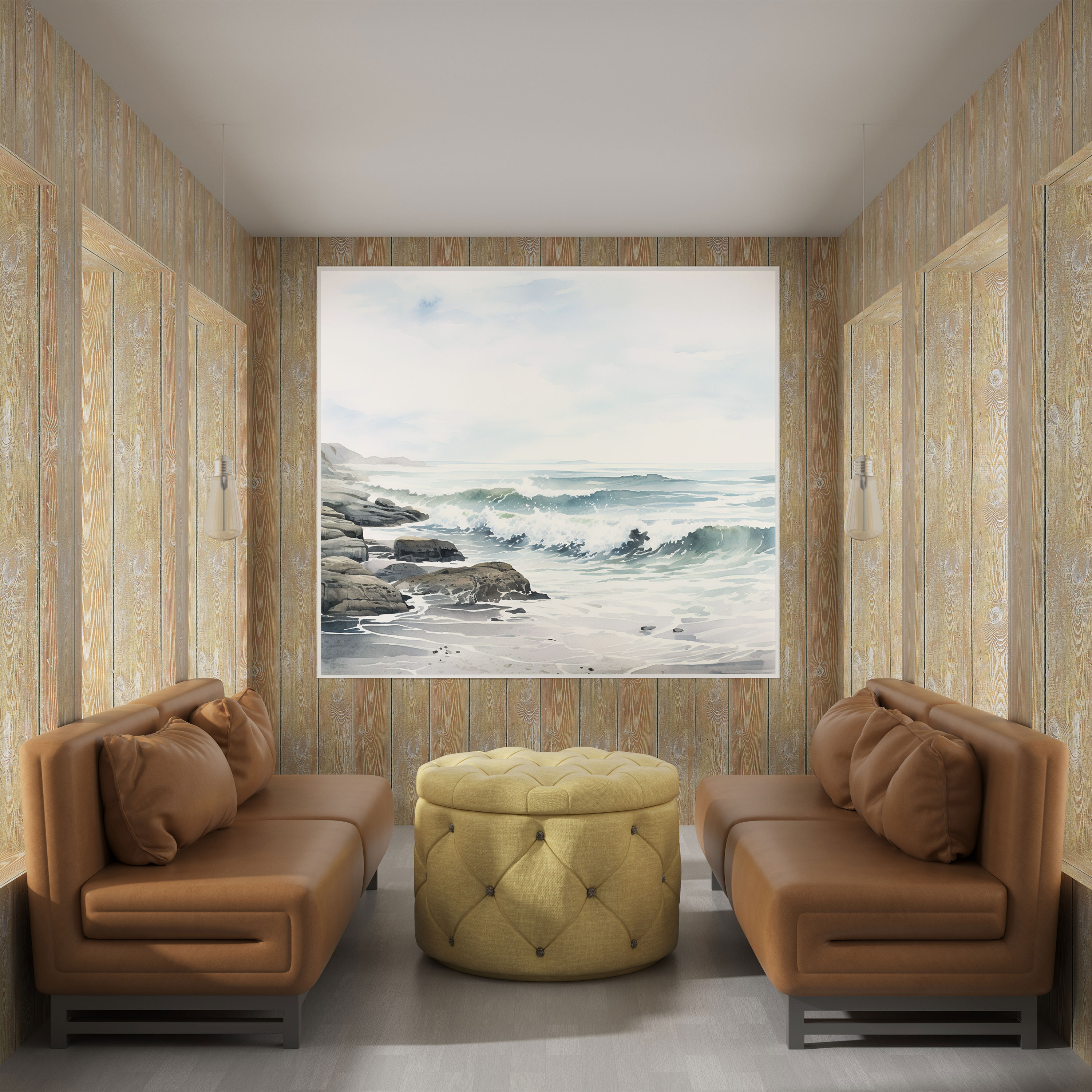 Gray Seascape Wall Art - Gray, Canvas, Wall Decoration, Home Decoration