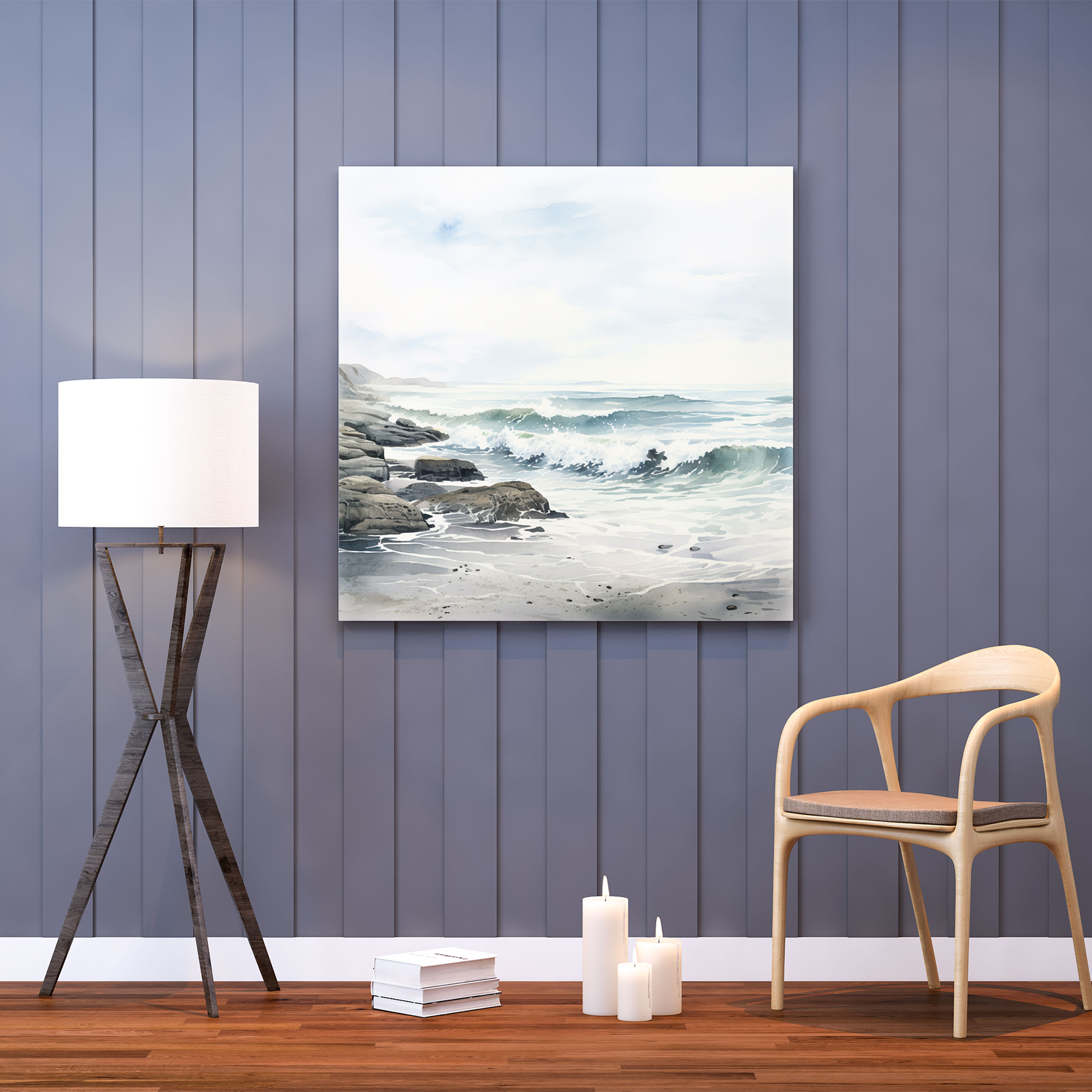Gray Seascape Wall Art - Gray, Canvas, Wall Decoration, Home Decoration