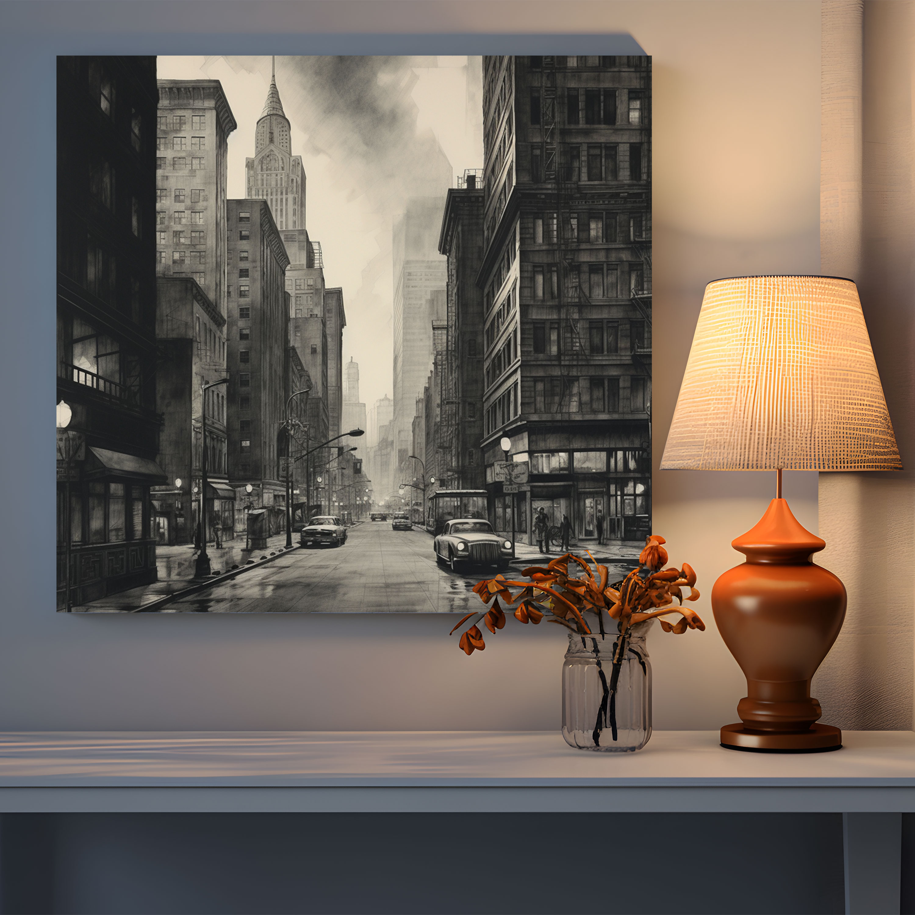 Gray City Canvas Print - Gray, Sophistication, Gray, Dusk