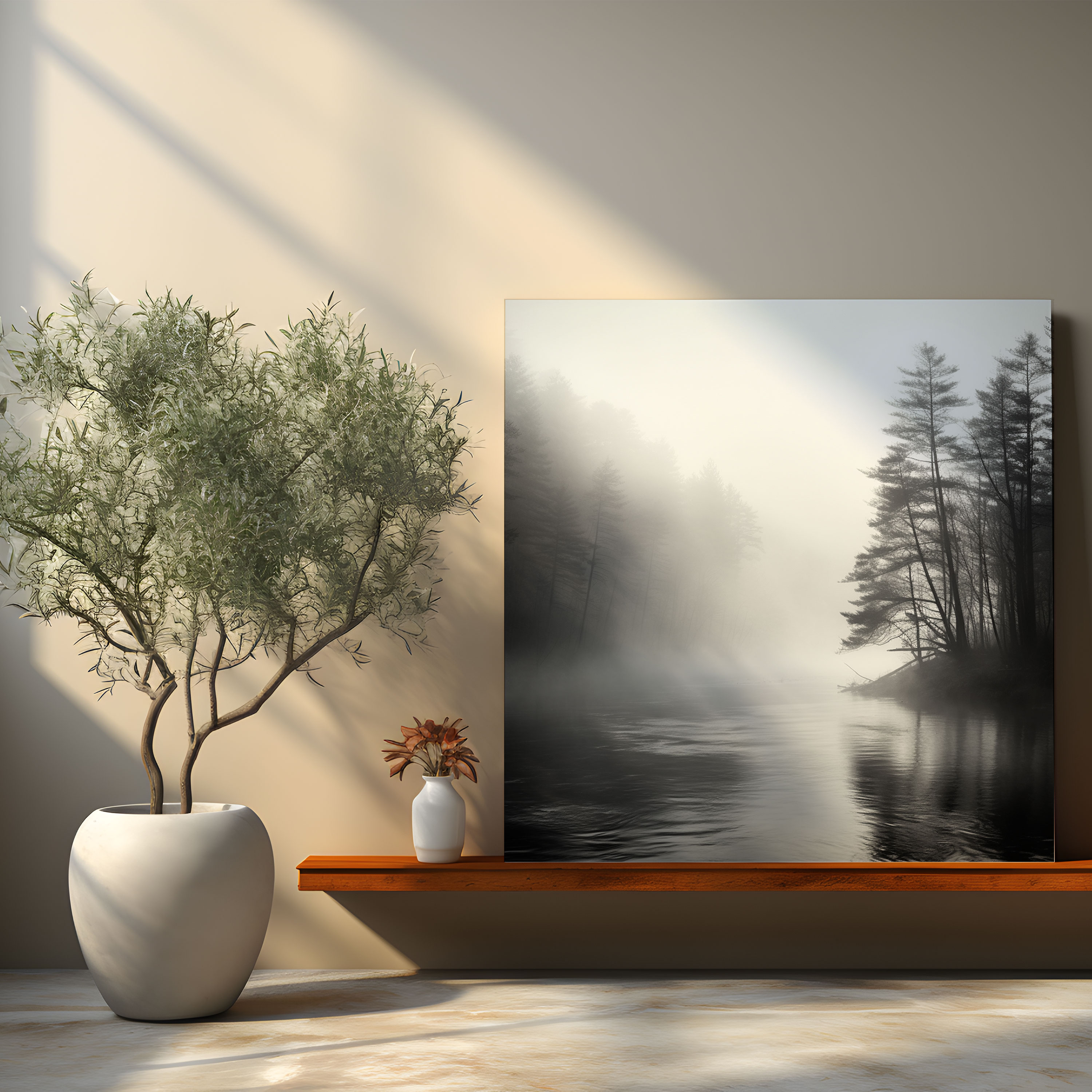 Gray Mist Canvas Print - Gray, Serene, Wall Art, Canvas Print
