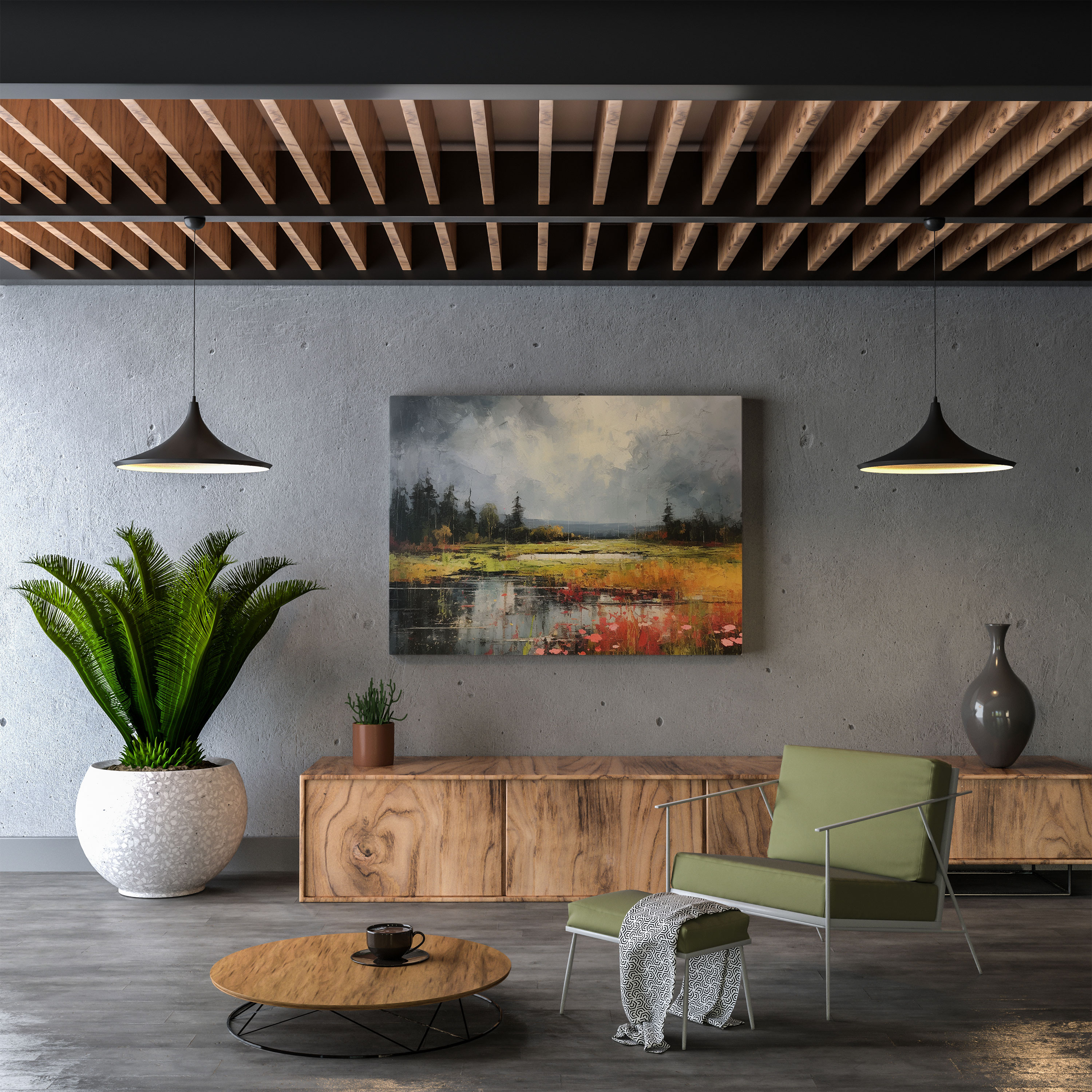 Gray Rain Canvas Print - Gray, Enchant, Gray Clouds, Wall Art