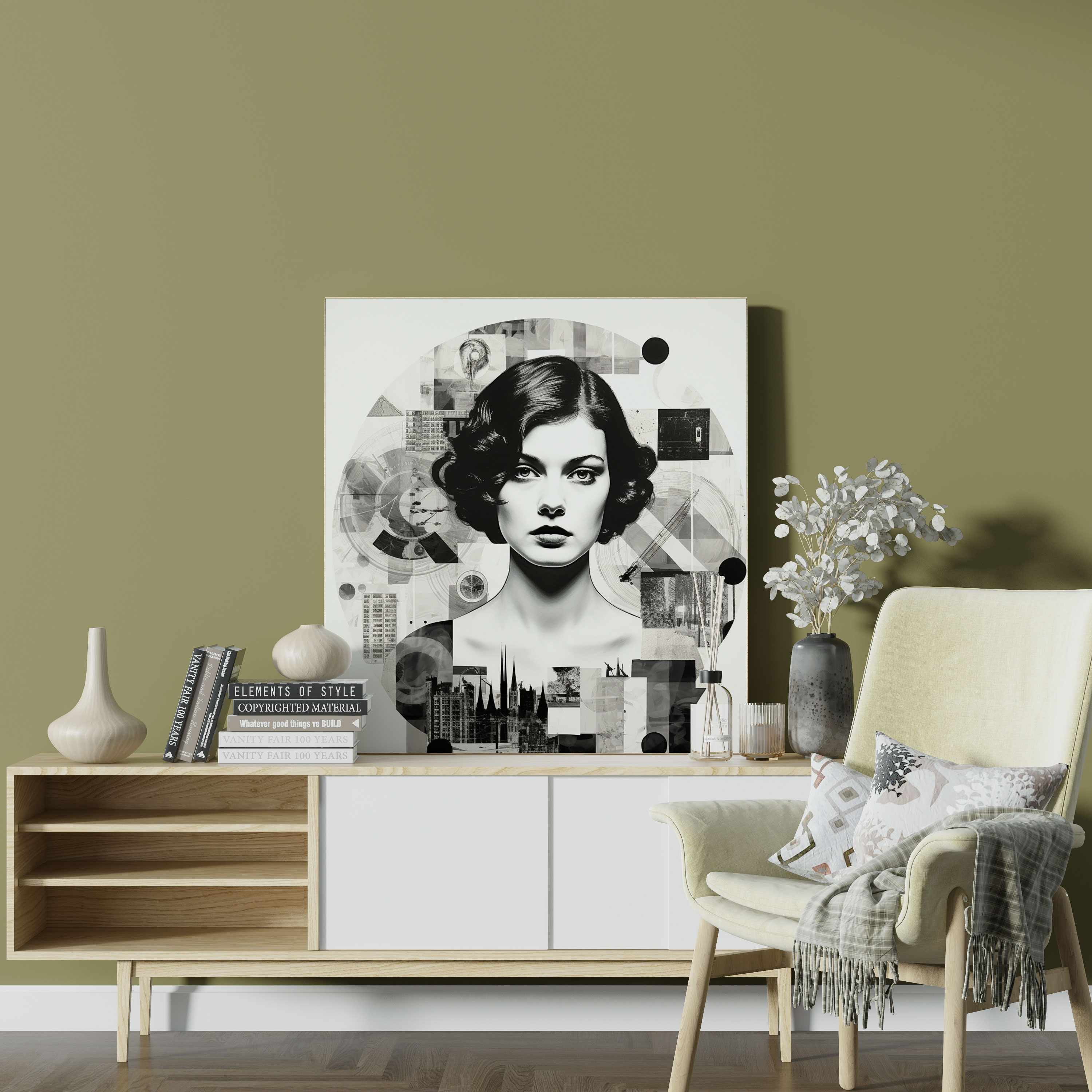 Gray Collage Canvas Print - Gray, Aesthetic Appeal, Visual Interest, Wall Decoration