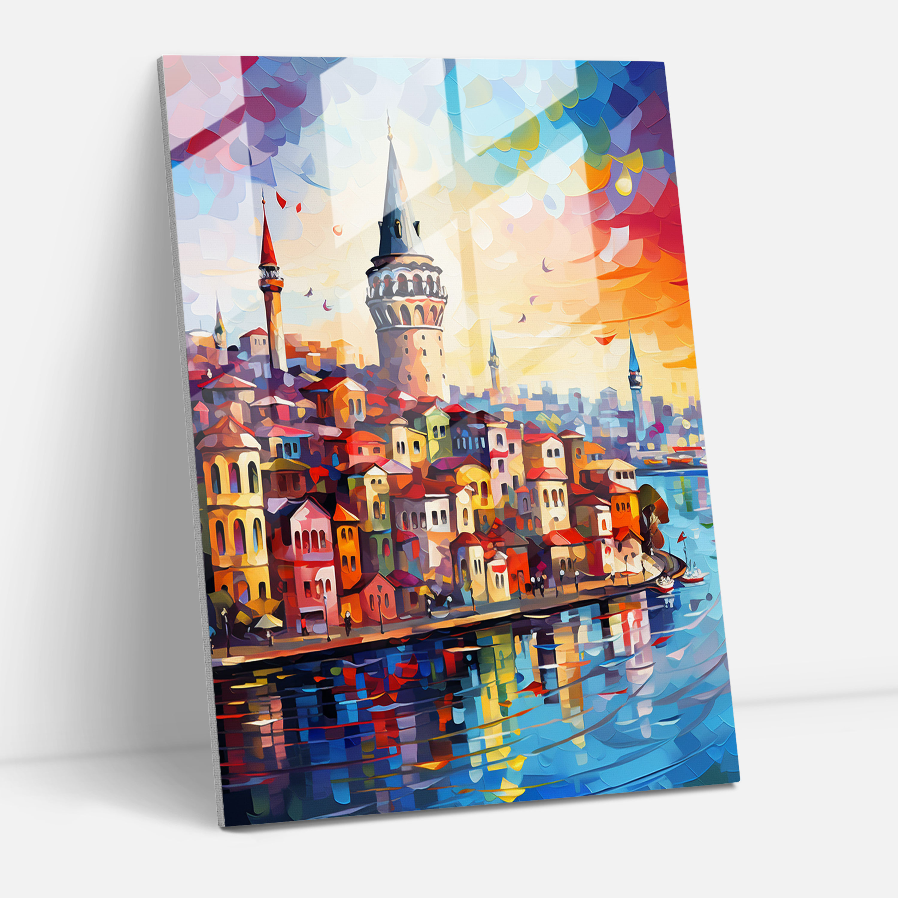 Galata Kulesi Cam Tablo - Galata Kulesi Cam Sanatı Duvar Dekorasyonu