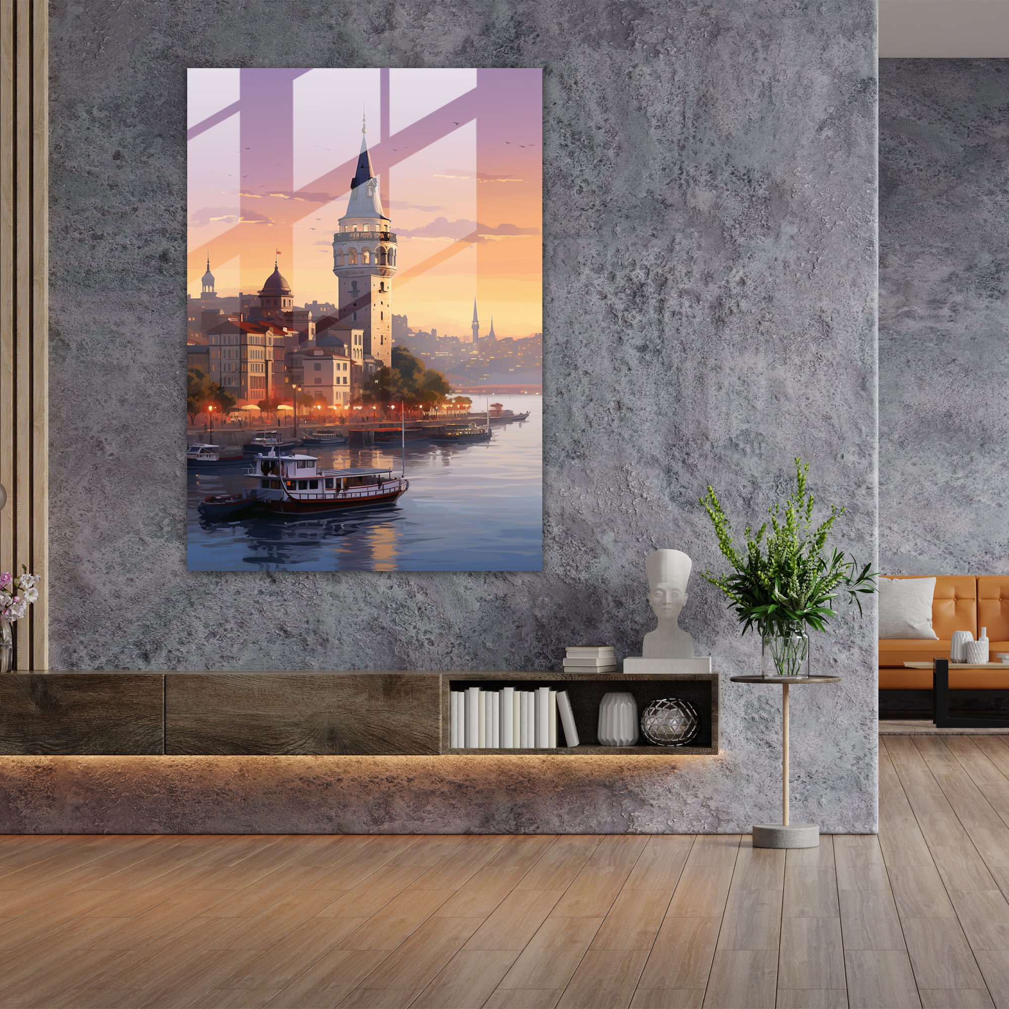 Galata Kulesi Modern Sanat - Cam Tablo Huzurlu Atmosfer