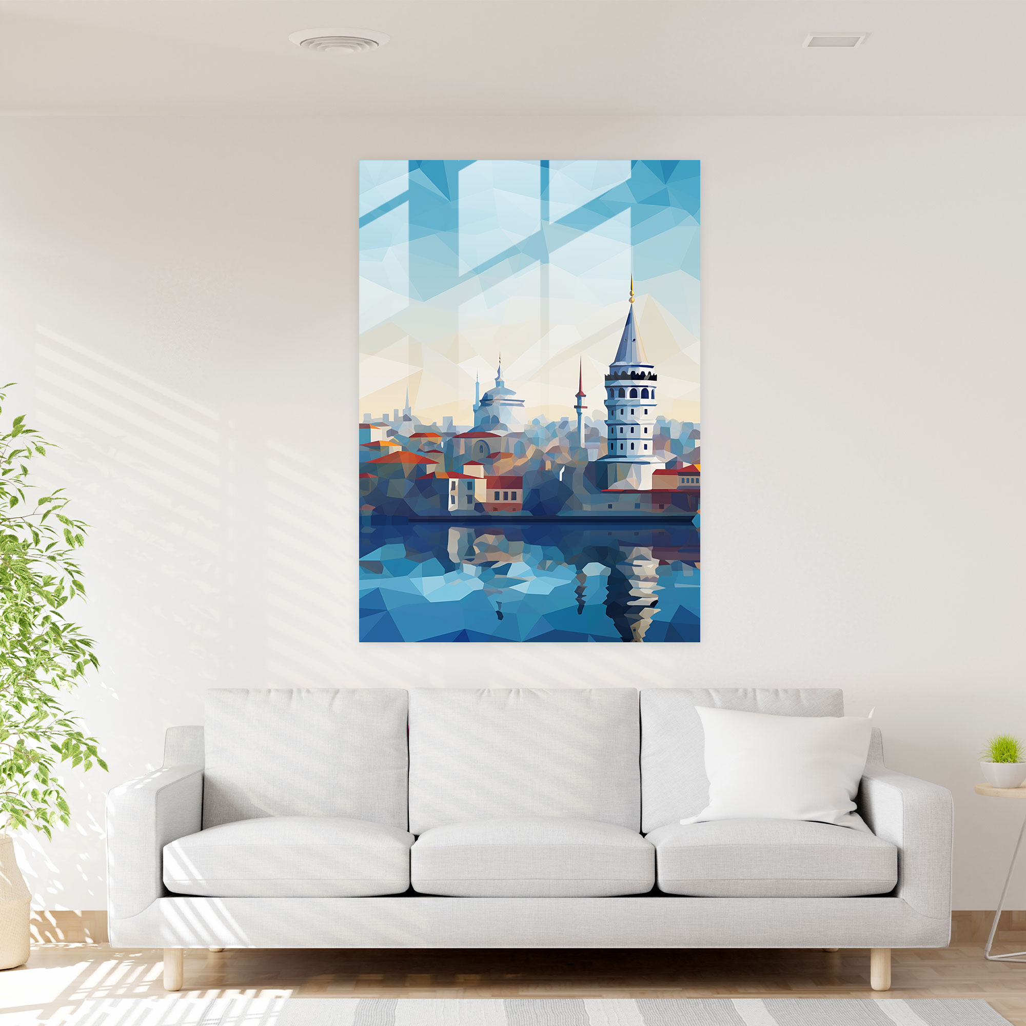 Galata Kulesi Cam Tablo - Galata Kulesi Cam Sanatı Modern Sanat
