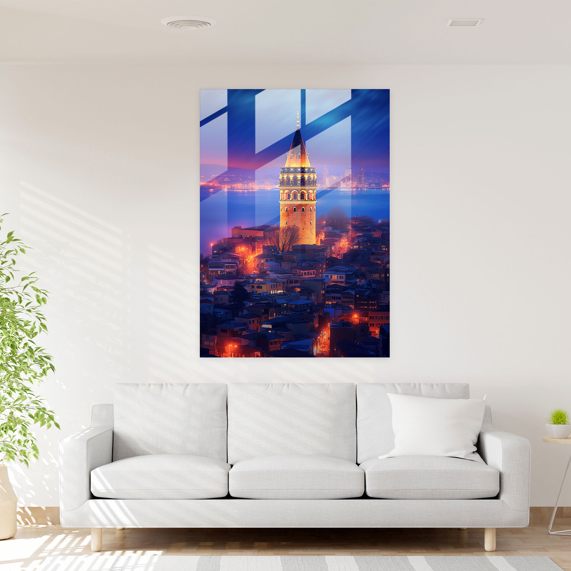 Galata Kulesi Cam Tablo Sanatı - Modern Sanat Galata Kulesi Resmi