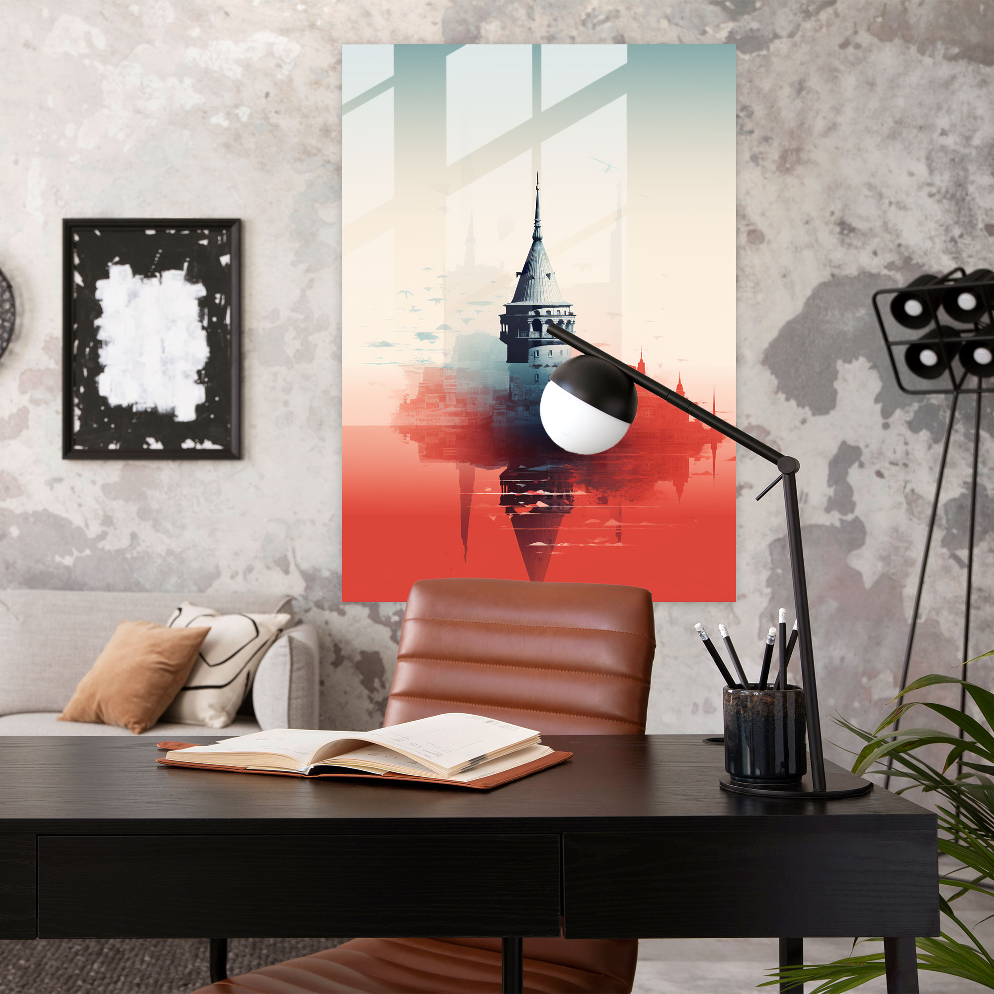 Galata Kulesi Cam Sanatı - Modern Sanat Ev Dekorasyonu Cam Sanatı