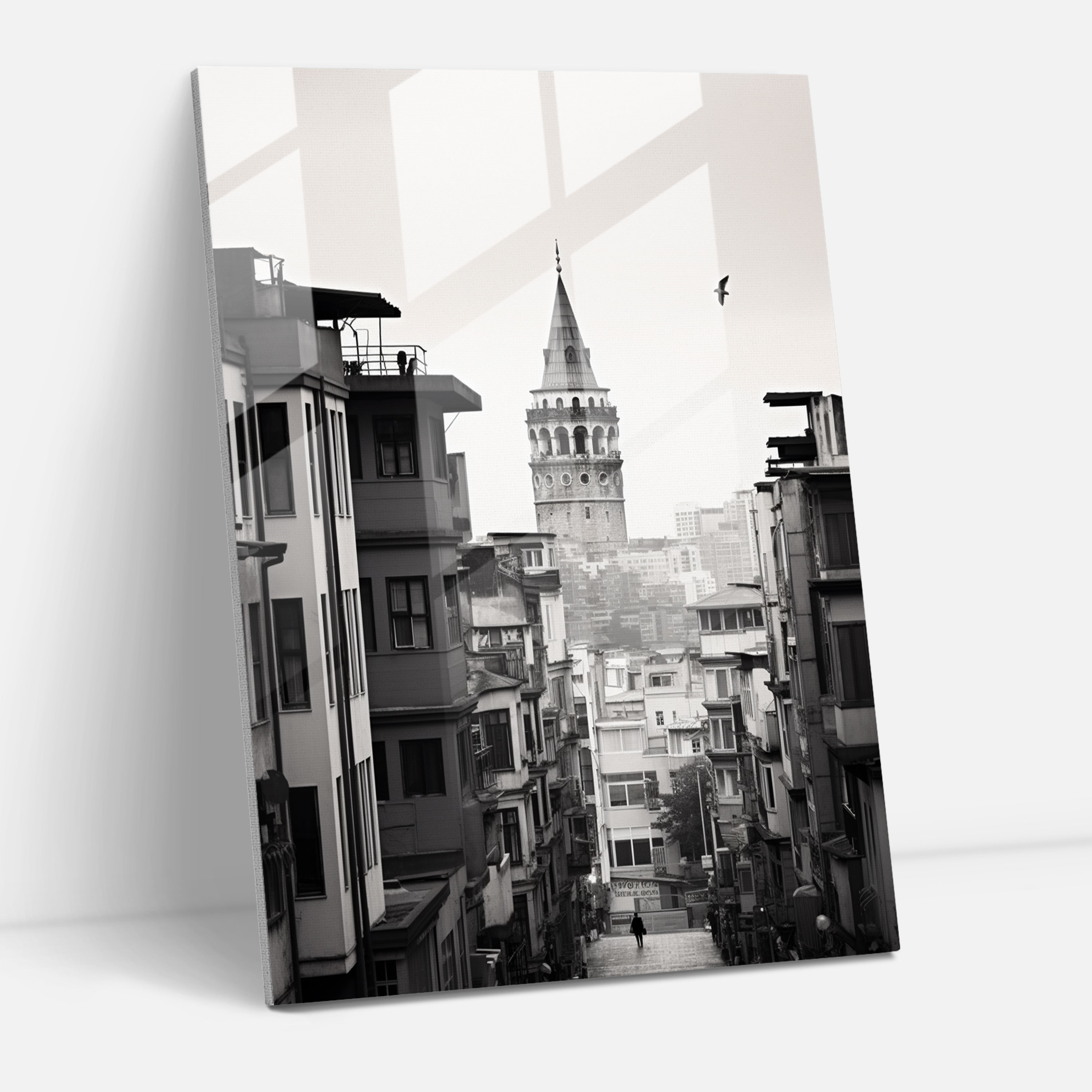 Galata Kulesi Cam Tablo Sanatı - Galata Kulesi Büyüklük Modern Sanat Ev Dekorasyonu