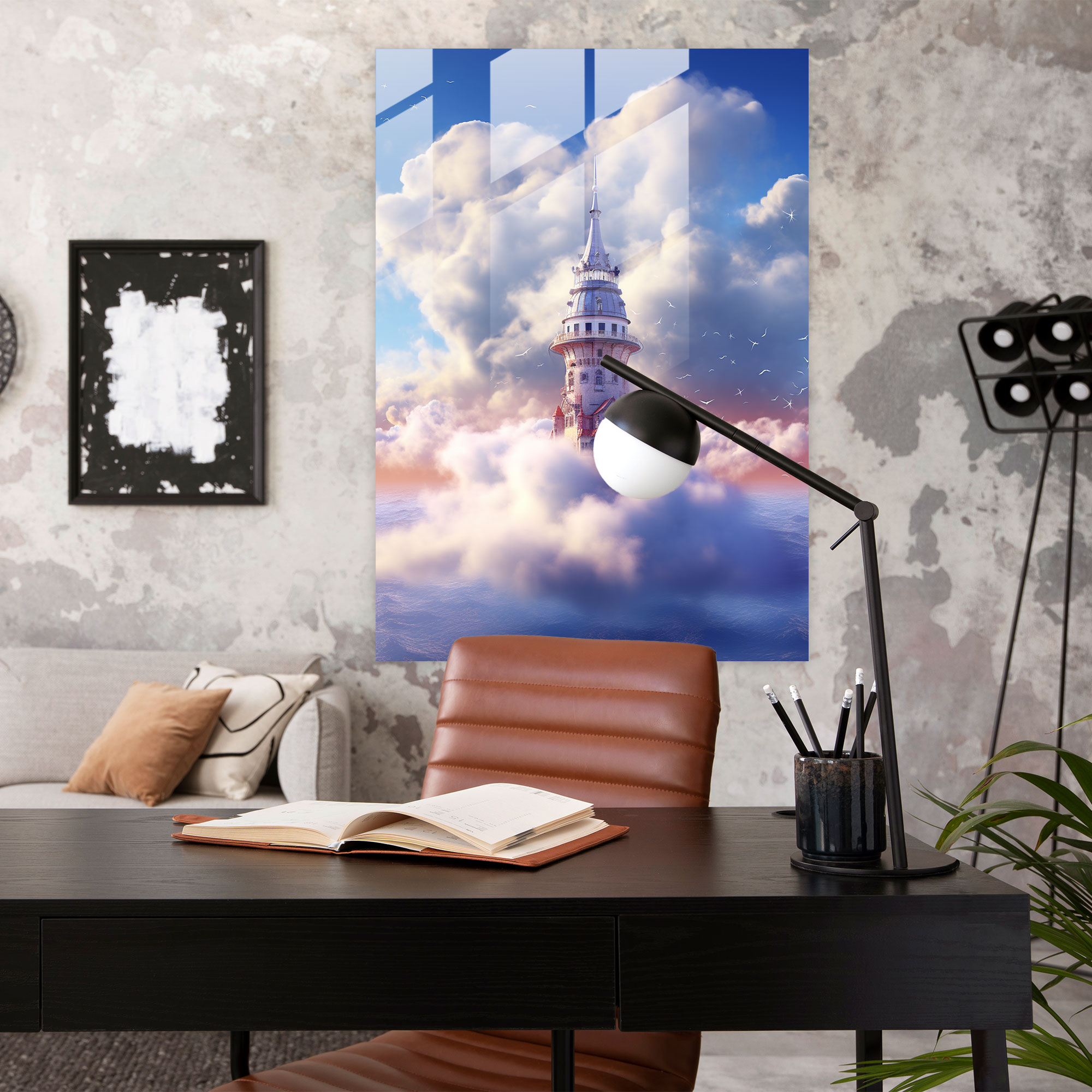Galata Kulesi Cam Sanatı - Hayalperest Atmosfer Cam Sanatı Duvar Dekorasyonu