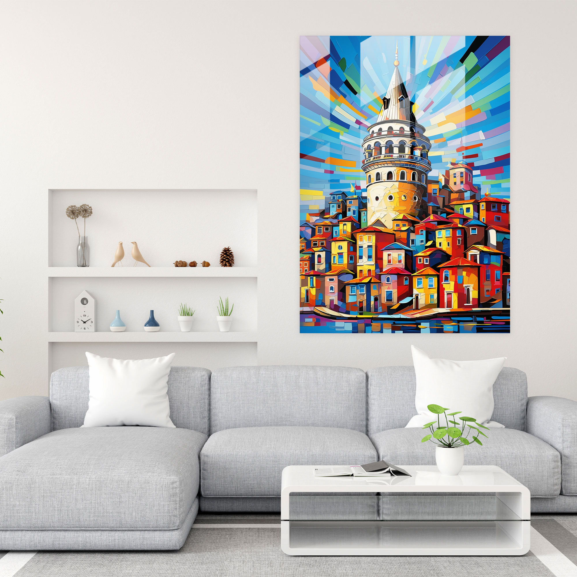 Galata Kulesi Cam Tablo - Modern Tasarım Şehir Sanatı