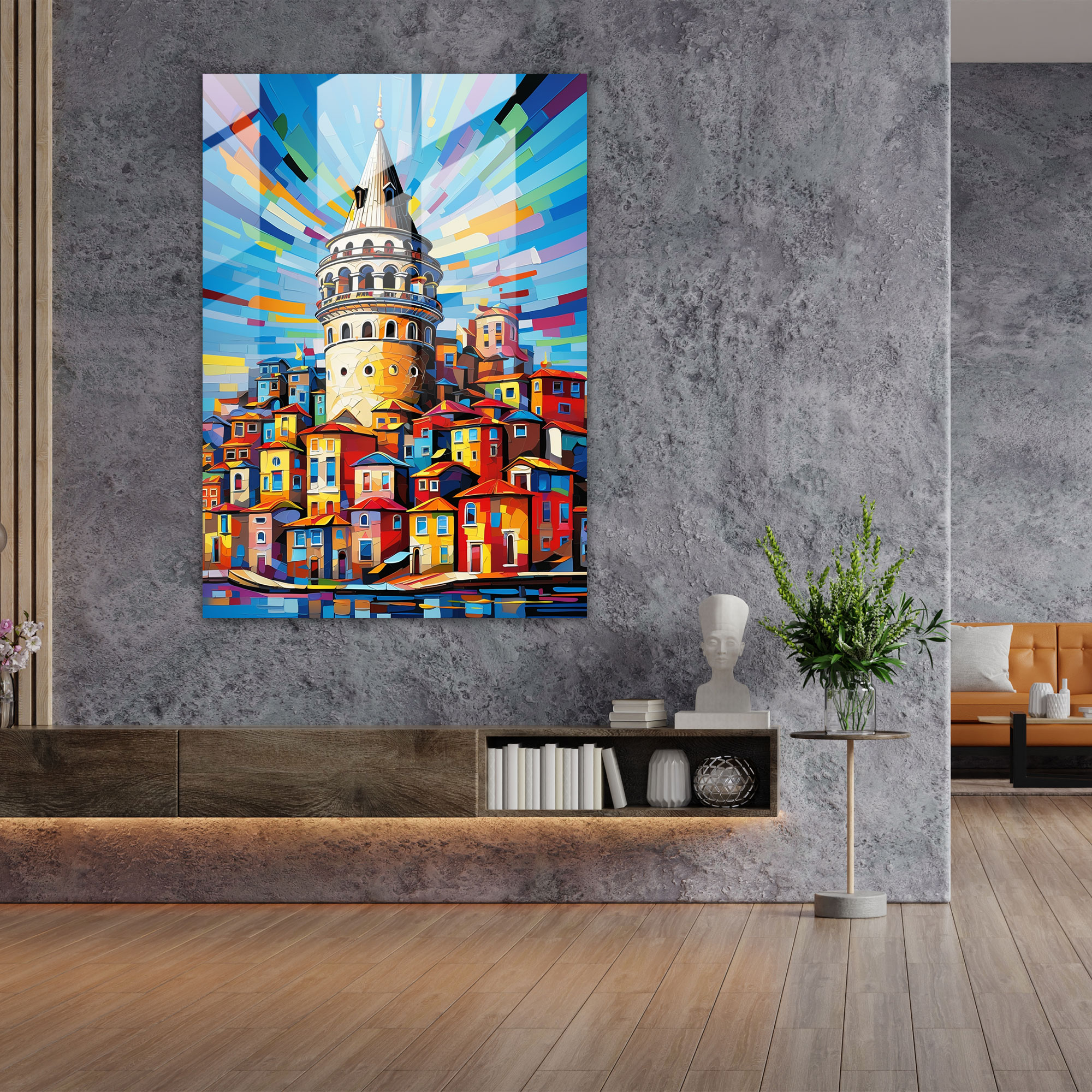 Galata Kulesi Cam Tablo - Modern Tasarım Şehir Sanatı